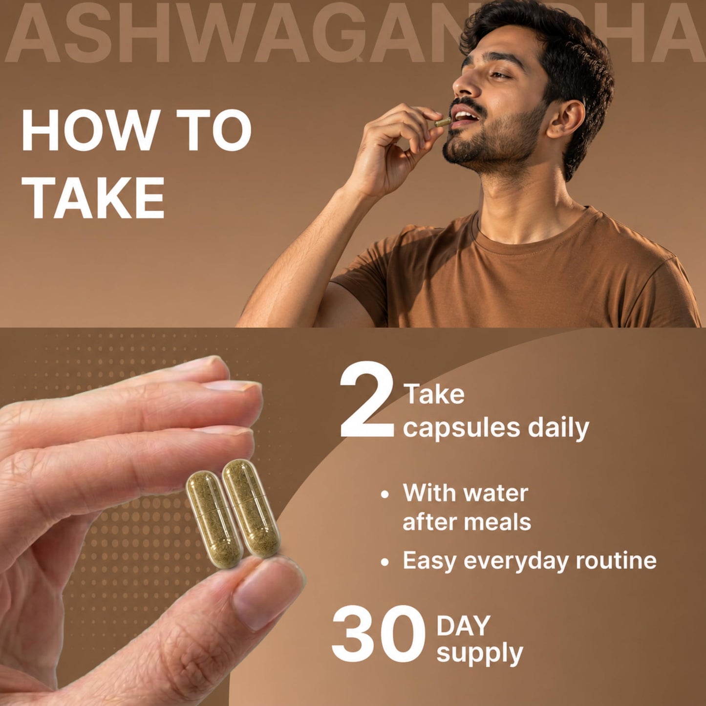 ORIBITE Ashwagandha 1000mg – High-Potency Root Extract (2.5% Withanolides) Capsules, 60 Count