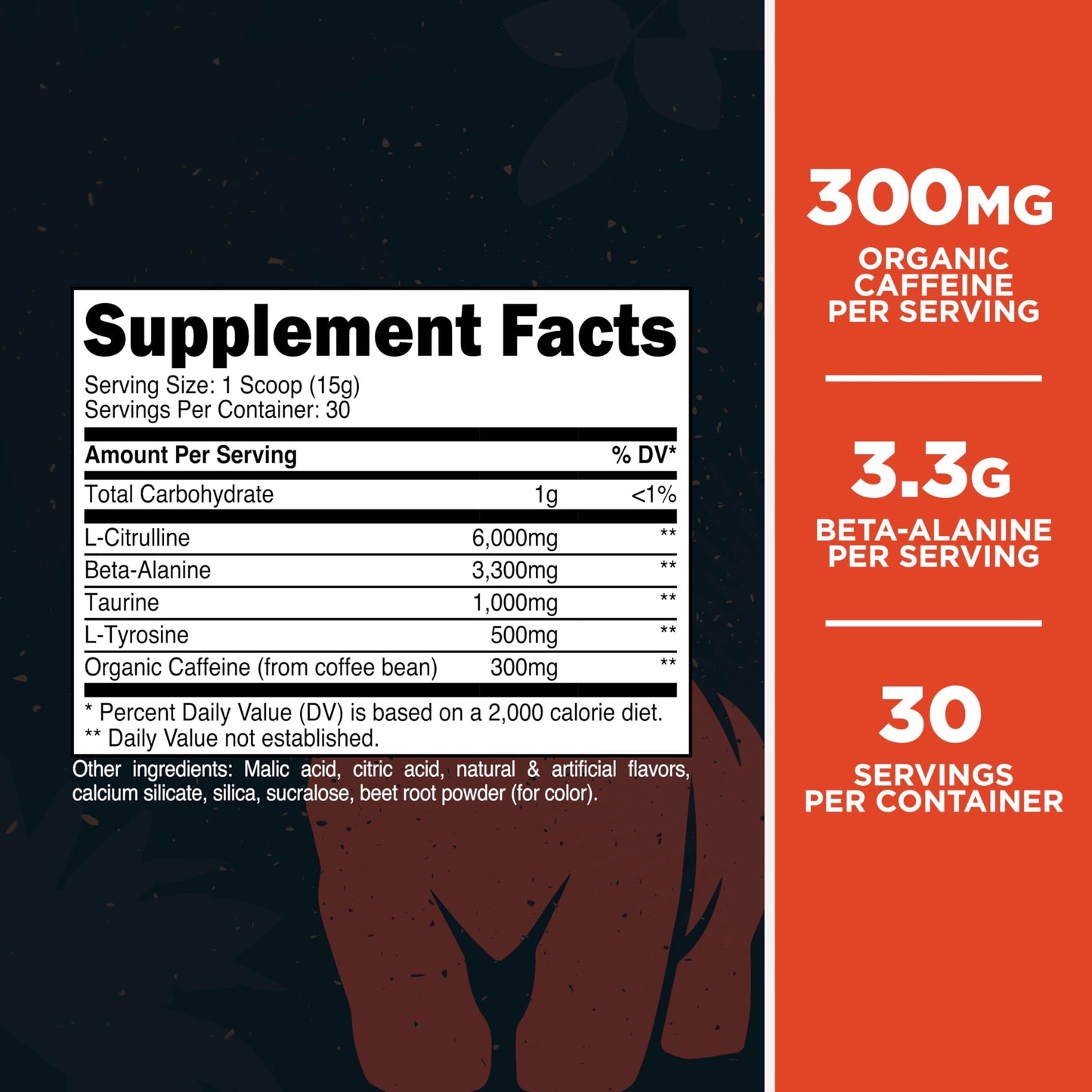 Primal Pre-Workout Primate Punch Powder, 15.98 oz