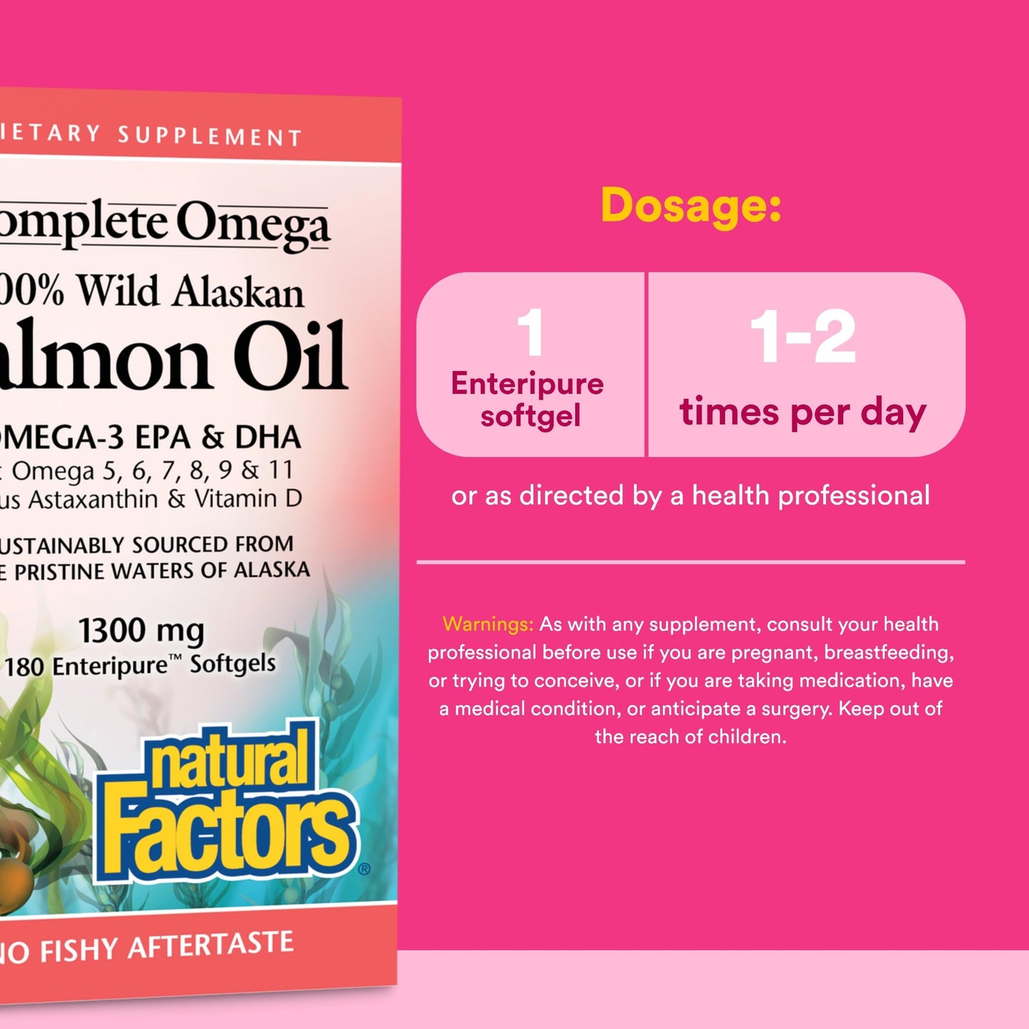 Natural Factors Complete Omega Wild Alaskan Salmon Oil Softgels 180