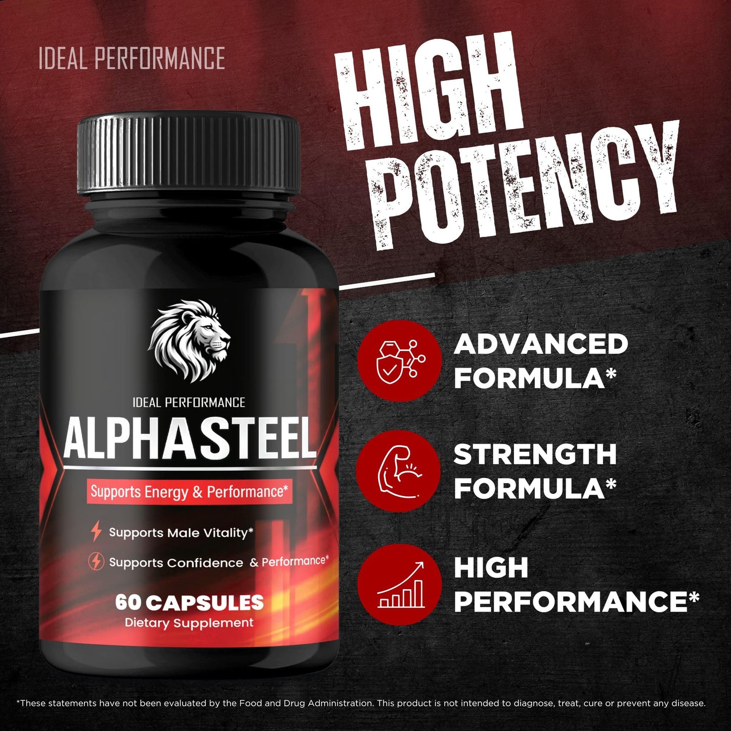 IDEAL PERFORMANCE AlphaSteel Capsules 60 Capsules
