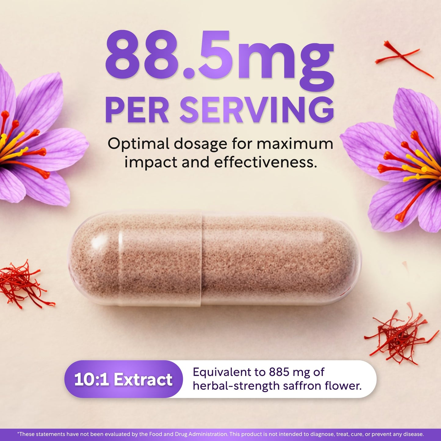 Dalnara Saffron Supplements for Women 88.5mg Capsule, 90 Count