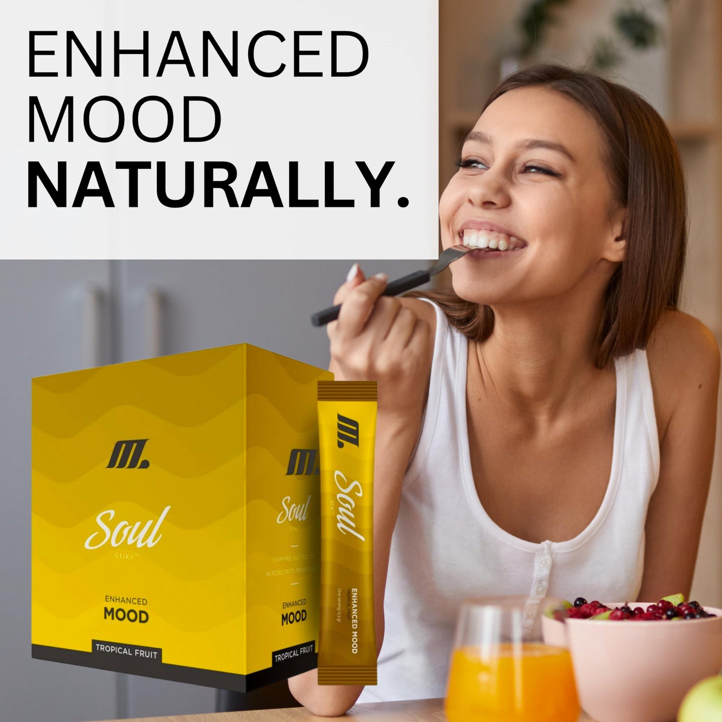 Youngevity Soul Mood Enhancer Herbal Powder Tropical Fruit, 2.86 oz