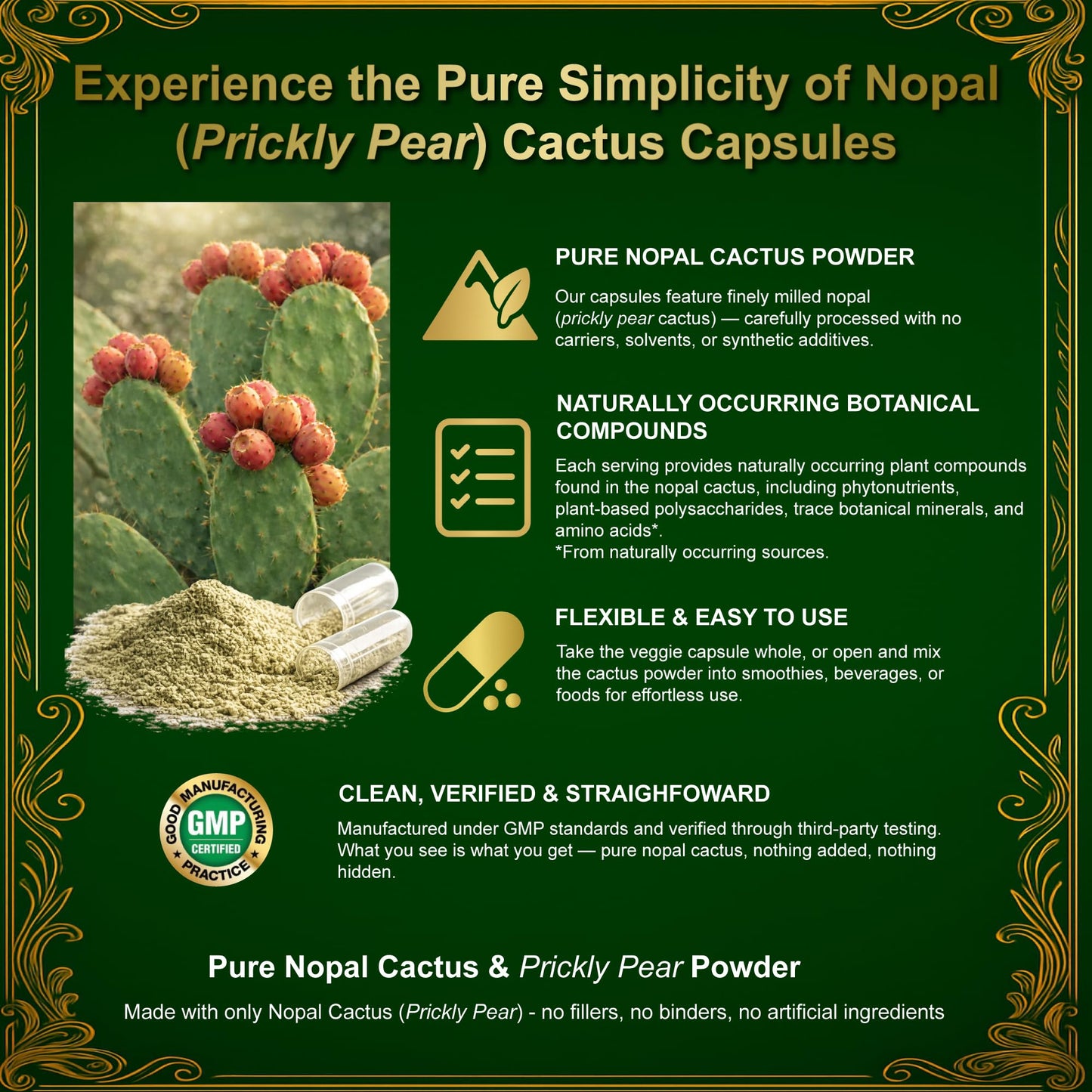 Natural Home Cures Nopal Cactus Capsules 240 Count