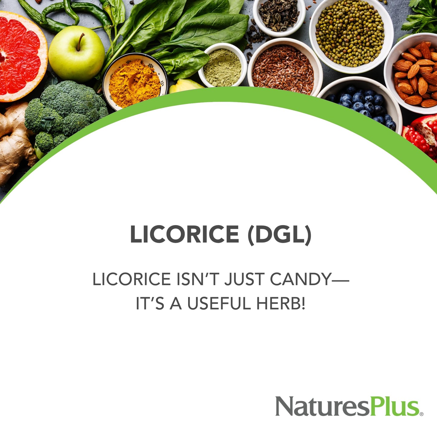 NaturesPlus Herbal Actives Licorice (DGL) Capsules, 60 Capsules