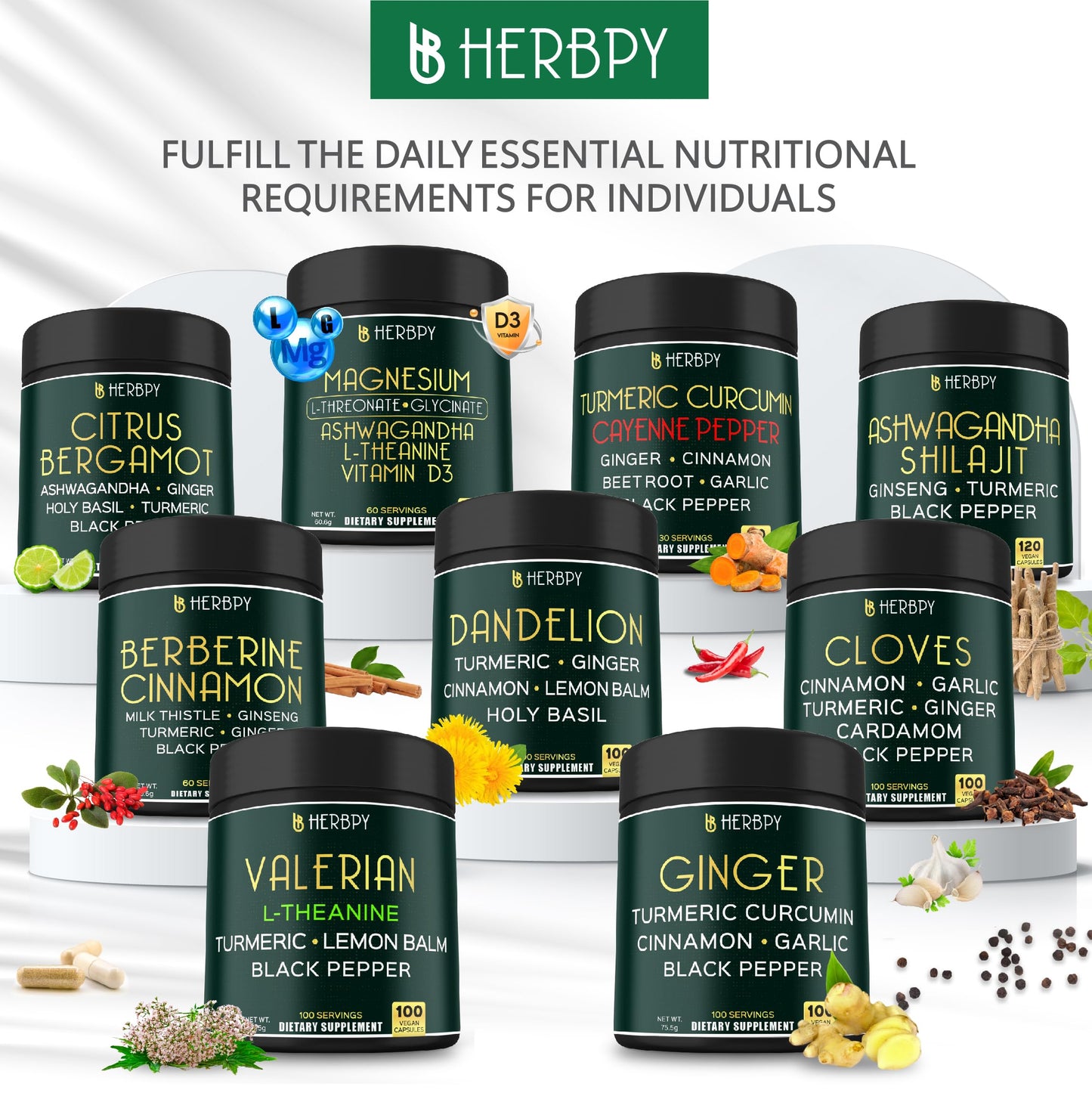 Herbpy Dandelion Root Supplement Capsules 100 Count