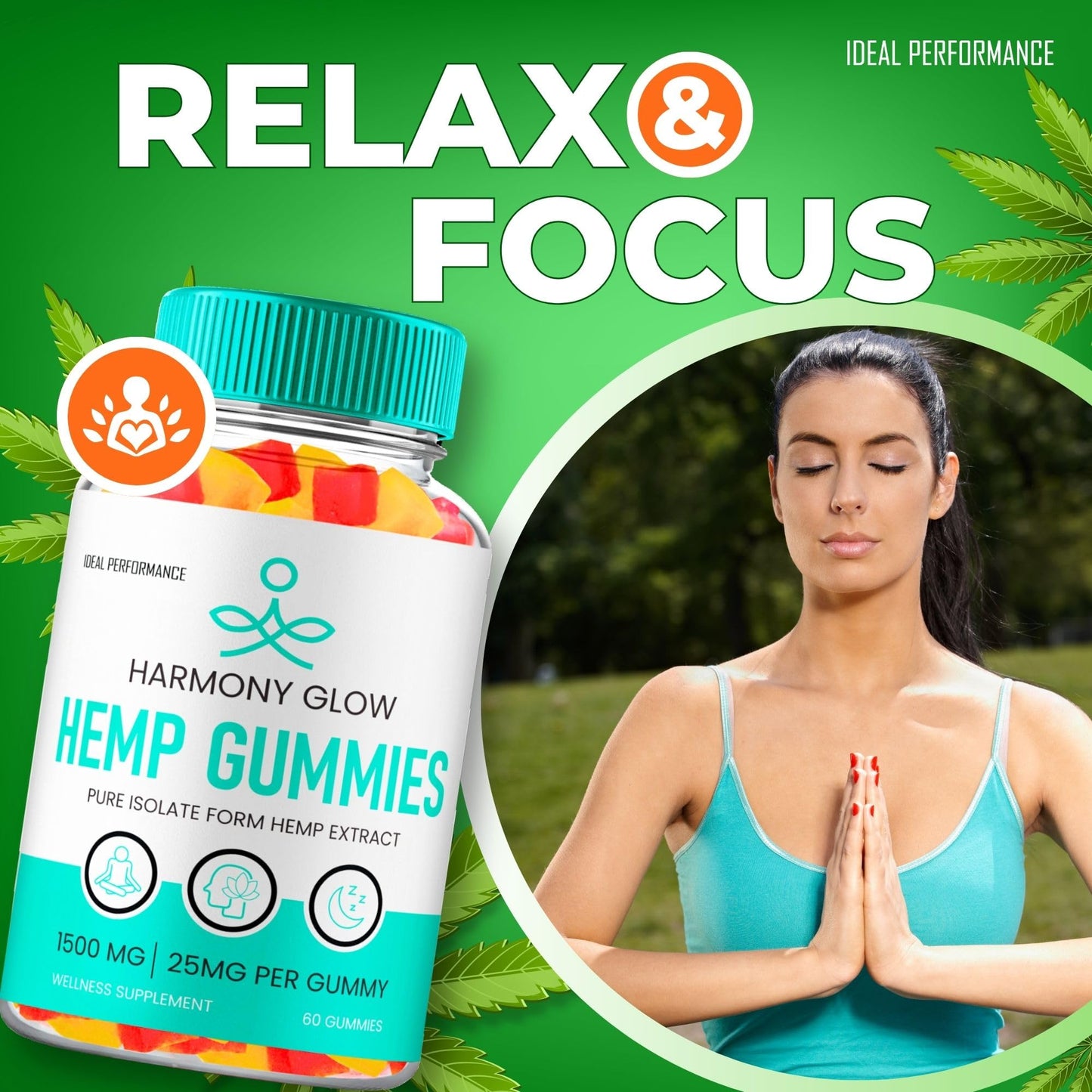 IDEAL PERFORMANCE Harmony Glow Hemp Gummies 120 Gummies
