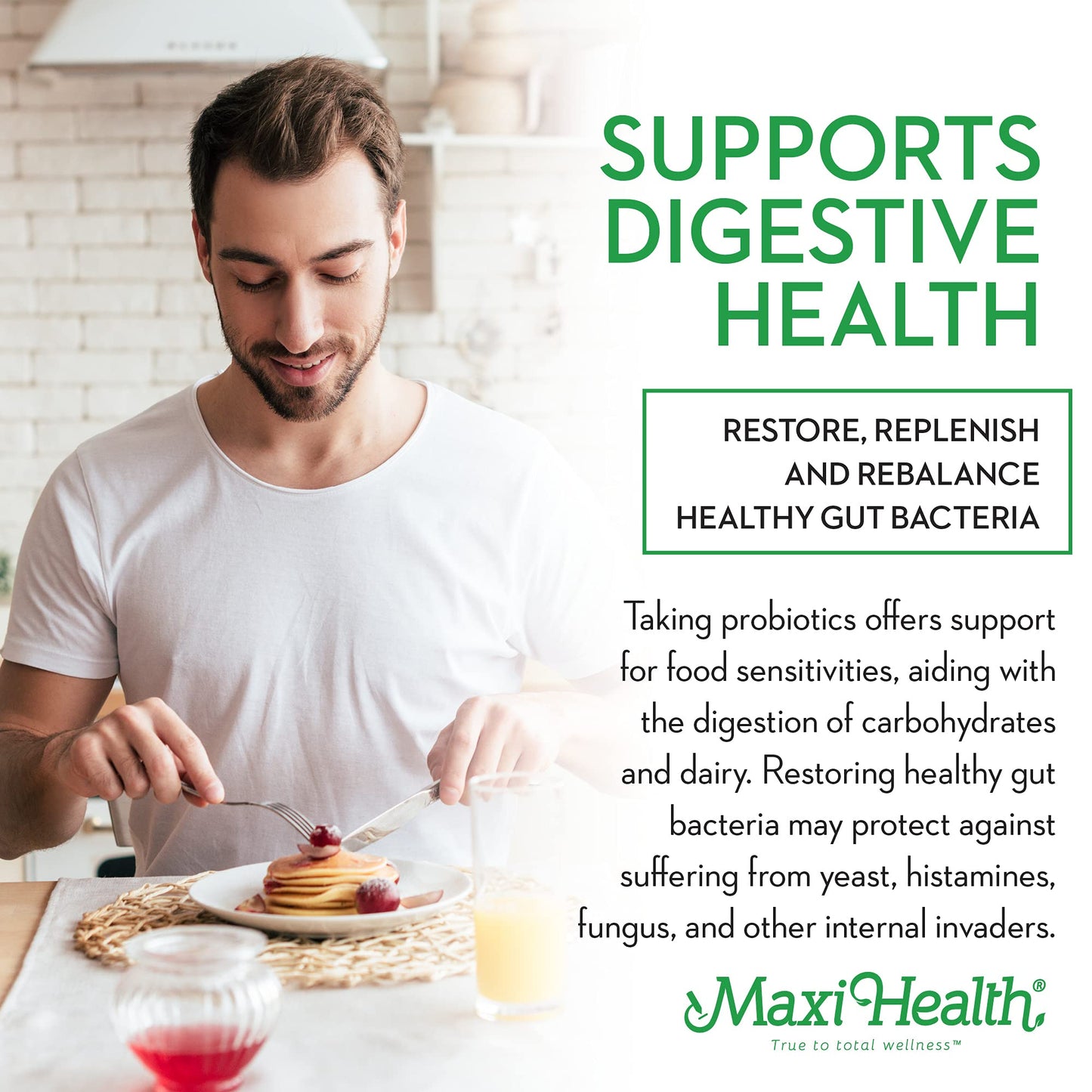 Maxi Health Probiotics for Digestive Health and Gut Capsules, 60 Count