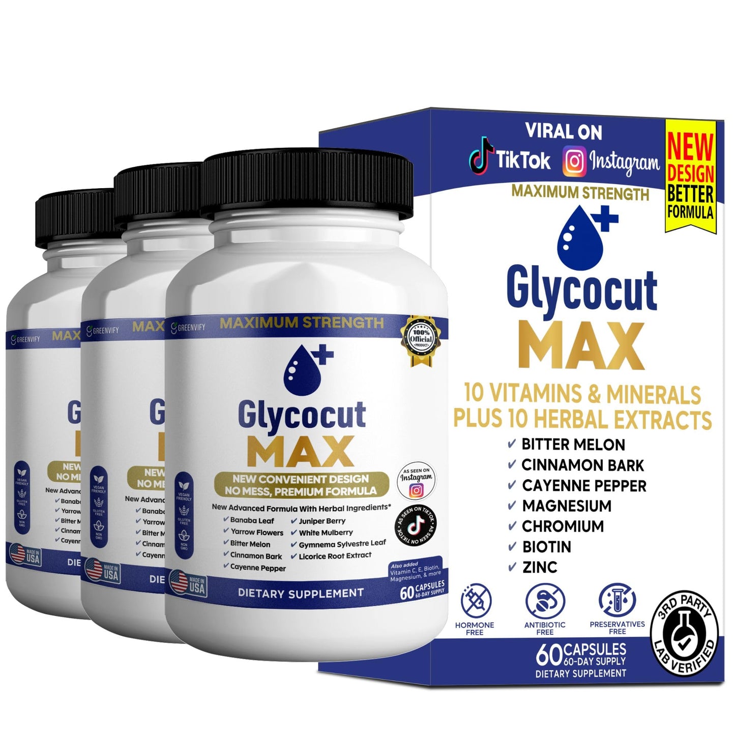 GREENVIFY Glycocut Max Maximum Strength, 60 Veggie Capsules