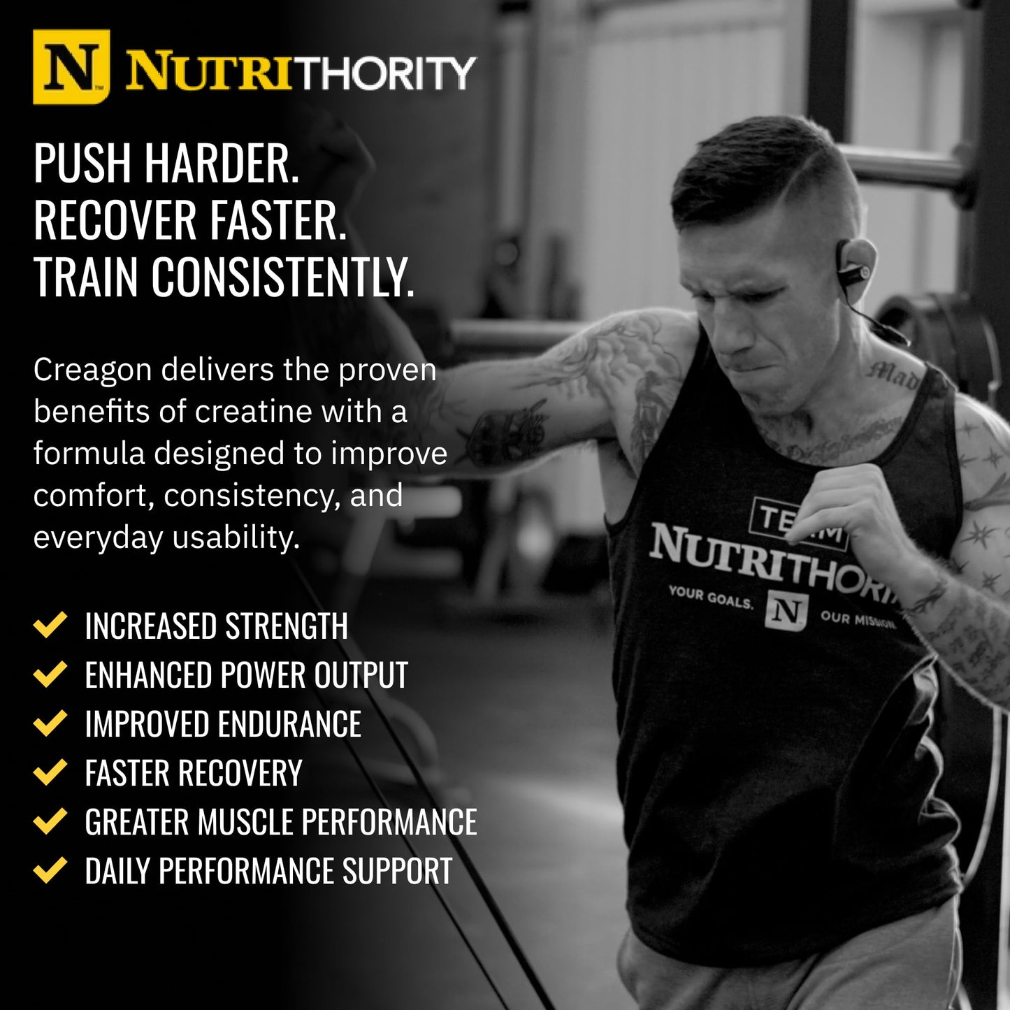 Nutrithority Creagon Advanced Creatine Powder Complex, Monohydrate Creatine Blend with Dicreatine Malate & Russian Tarragon, 19 Servings