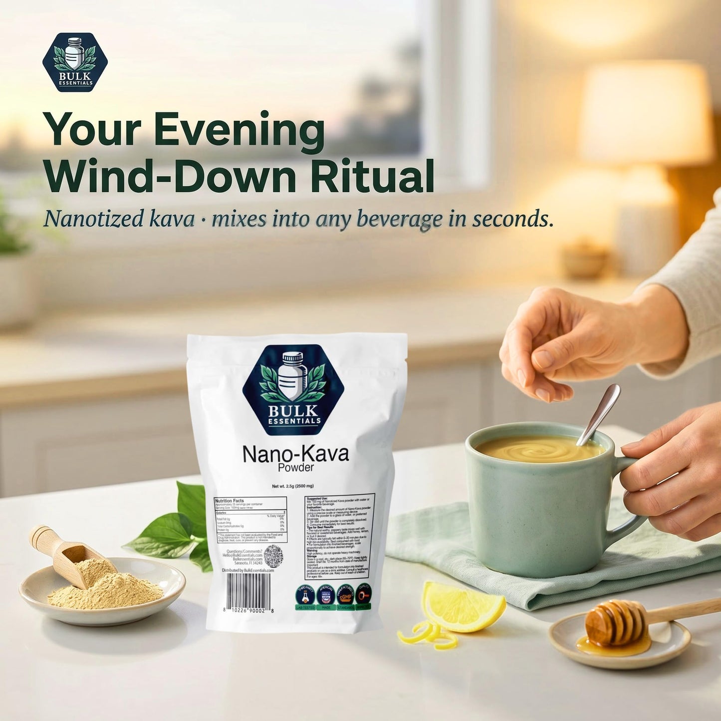 Bulk Essentials Nano-Kava Powder, 0.08 oz