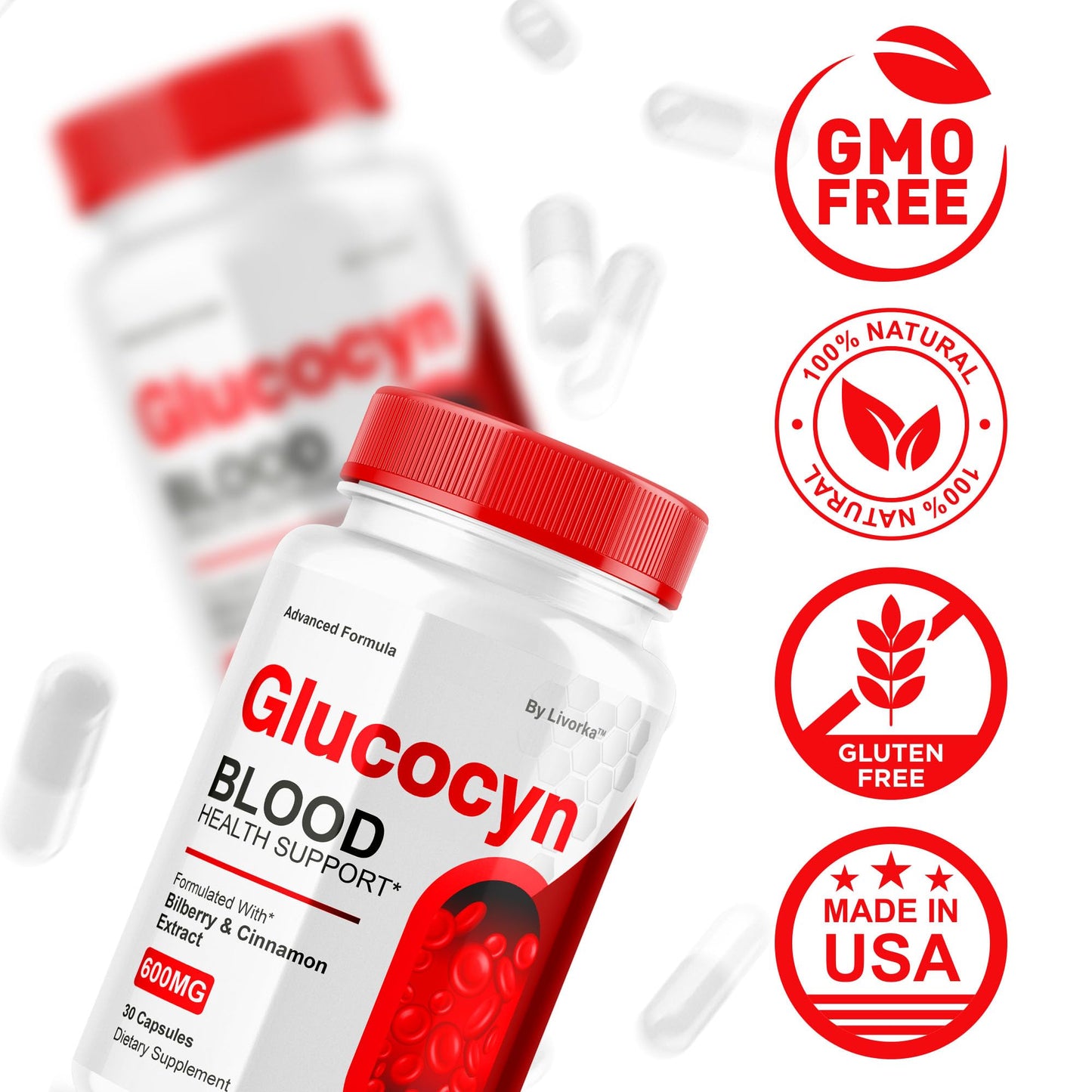 LIVORKA Glucocyn Glycogen Support Capsules, 90 Capsules