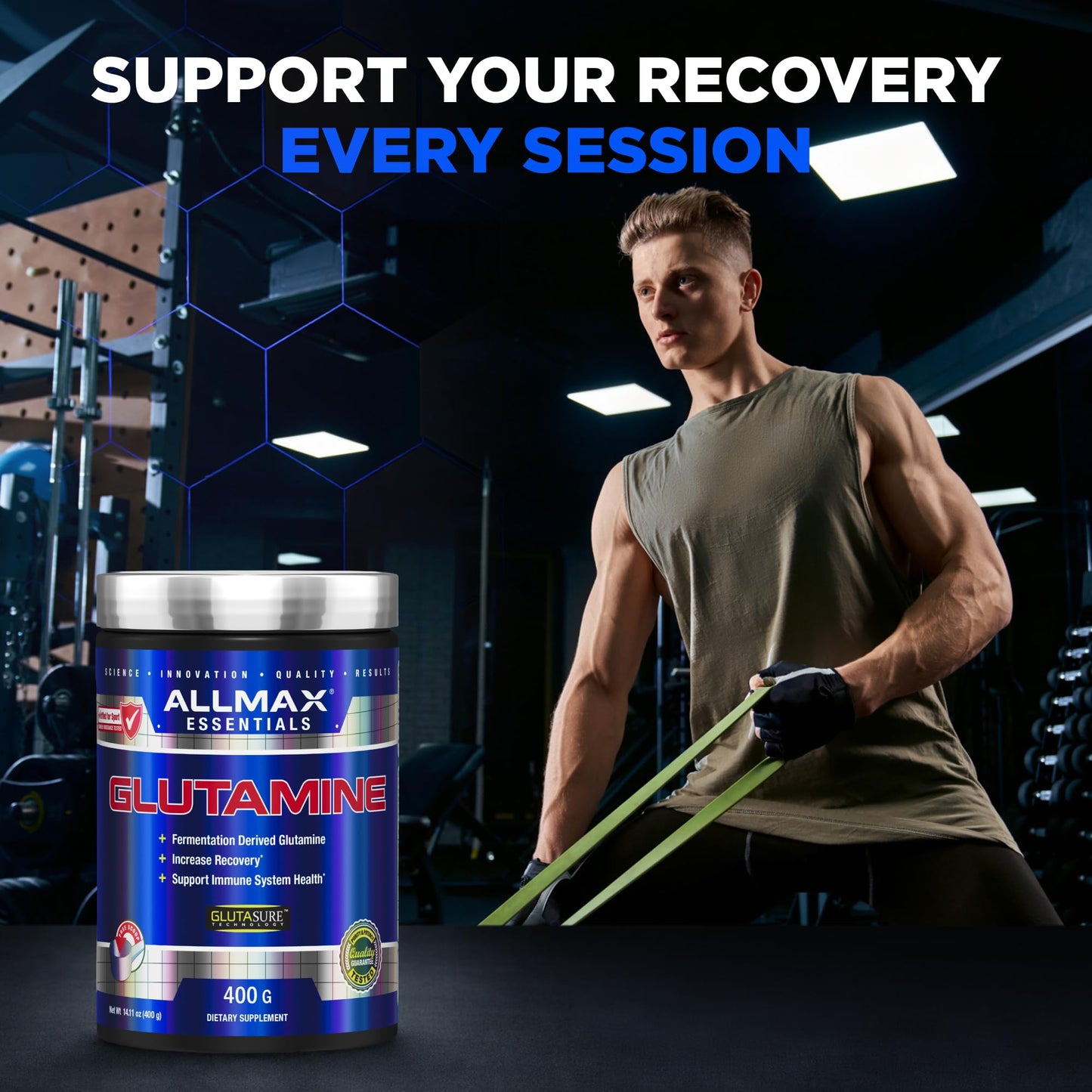 ALLMAX L-Glutamine Powder 14.1 Ounces
