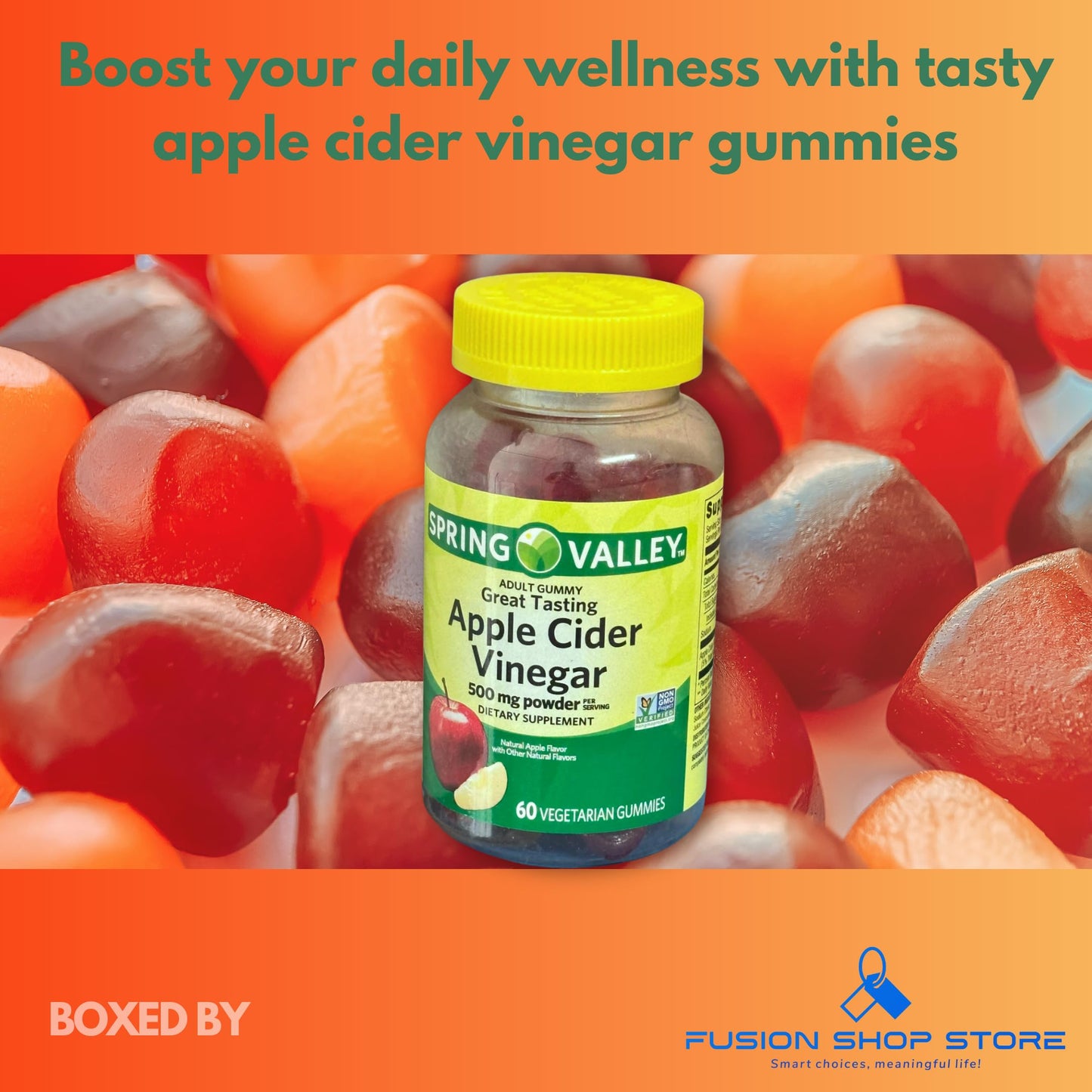 Fusion Shop Store Apple Cider Vinegar Gummies 60 Count