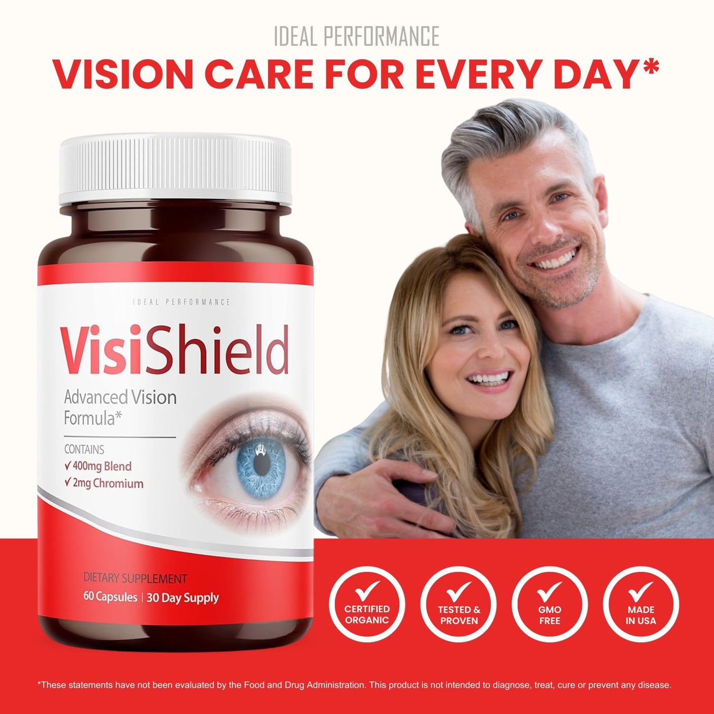 IDEAL PERFORMANCE Visishield Advanced Vision Formula for Eyes Supplement Pills Vitamins 300 Capsules