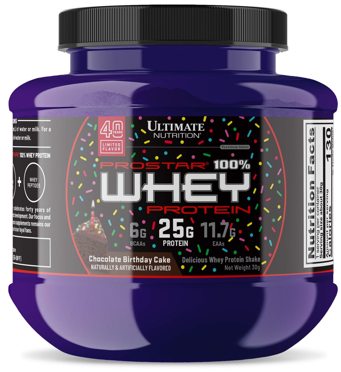 Ultimate Nutrition Prostar Whey Protein Isolate Powder, Chocolate Birthday Cake, 1.06 Ounce