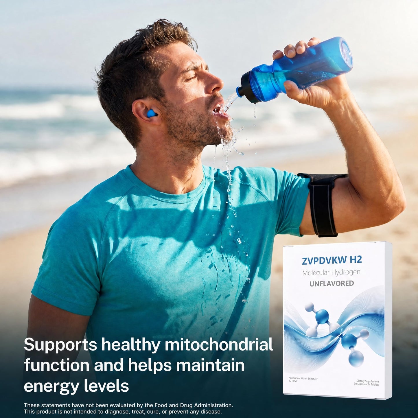 ZVPDVKW H2 Molecular Hydrogen Tablets with Magnesium 30 CT