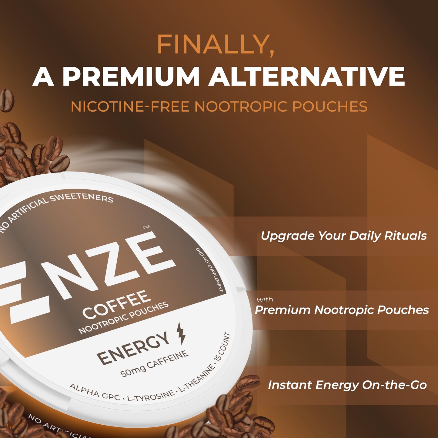 NZE Caffeine Nootropic Caplets, 5 Caplets