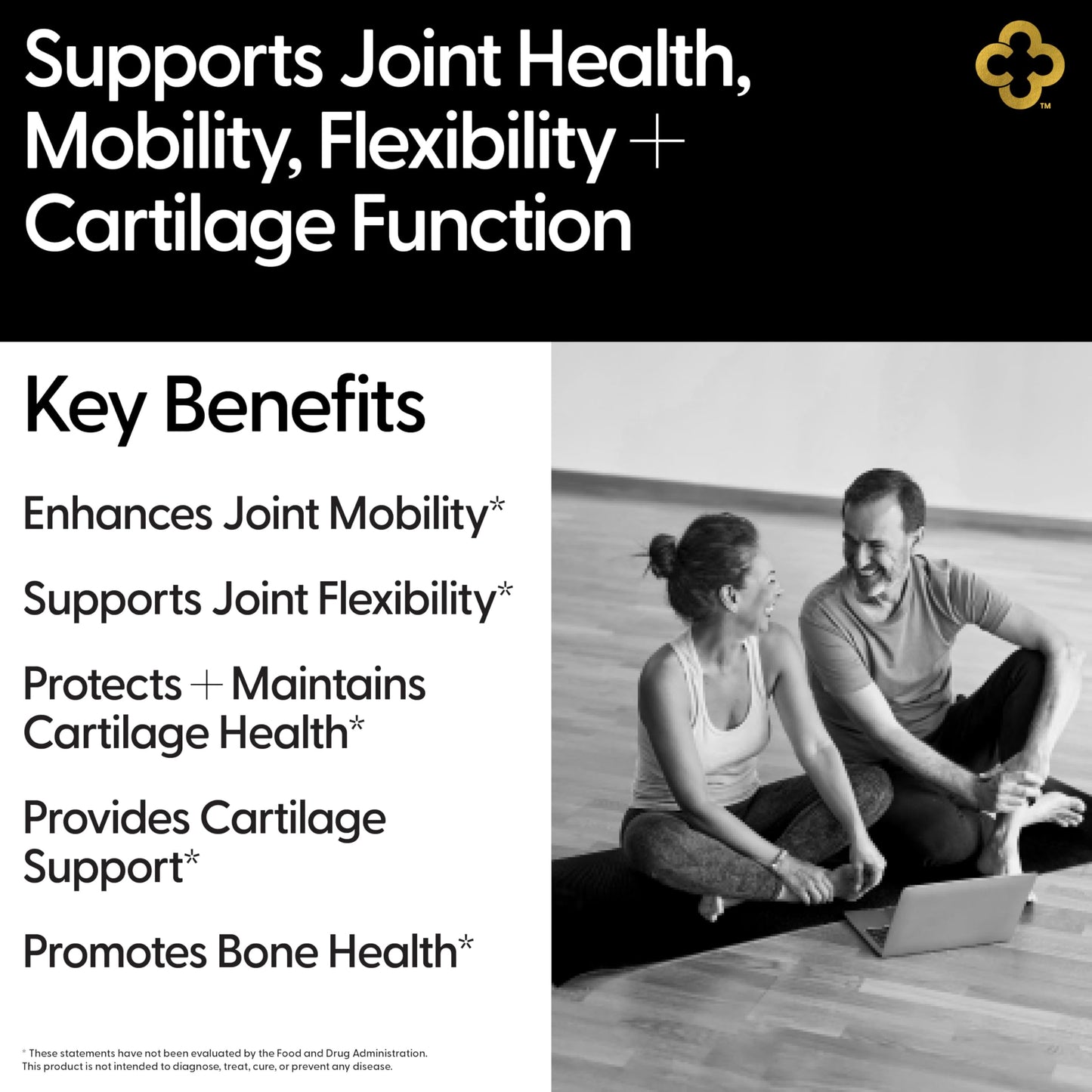 Campio All-In-1 Joint Support Supplement Glucosamine 1500mg Chondroitin MSM Turmeric Hyaluronic Acid Boswellia Ginger Bamboo BioPerine Capsule 90 Count