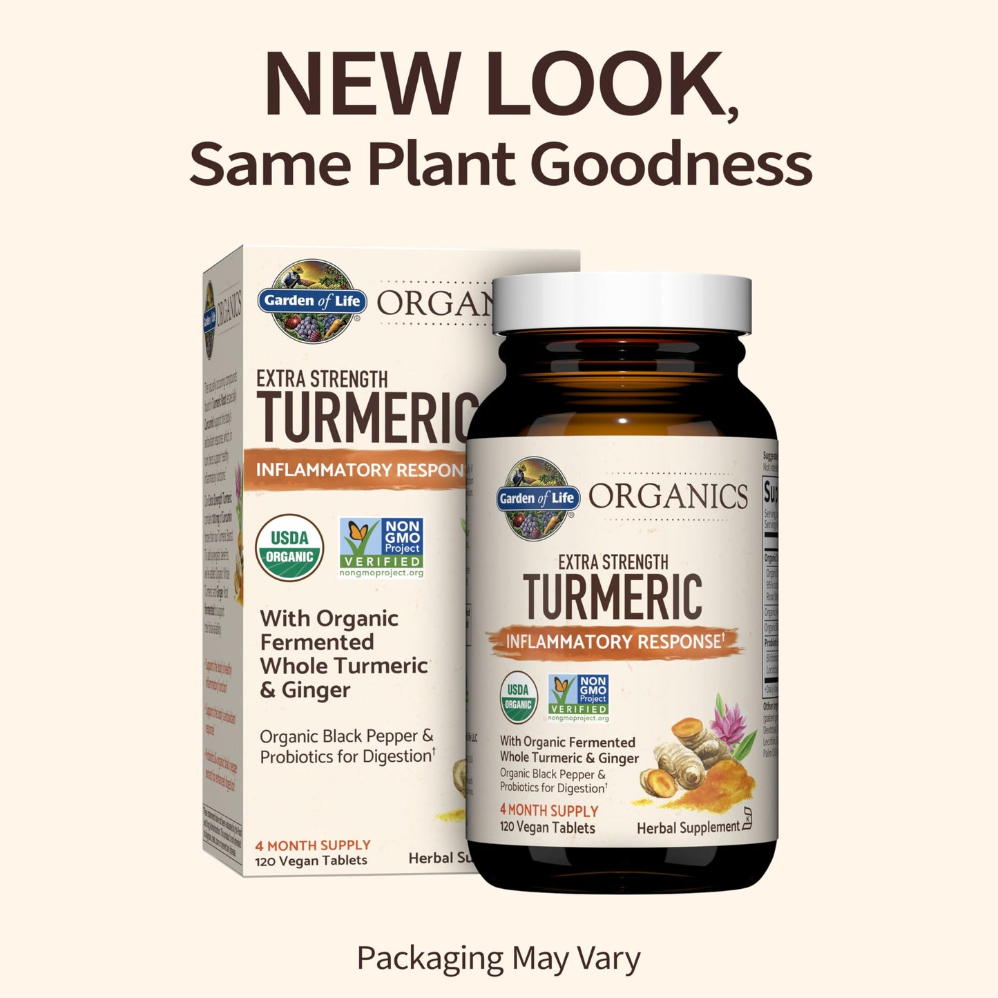 Garden of Life Organics Extra Strength Turmeric 120 Tablets (100Mg Curcumin) & Dr. Formulated Women's Probiotics, 50 Billion, 30 Capsules