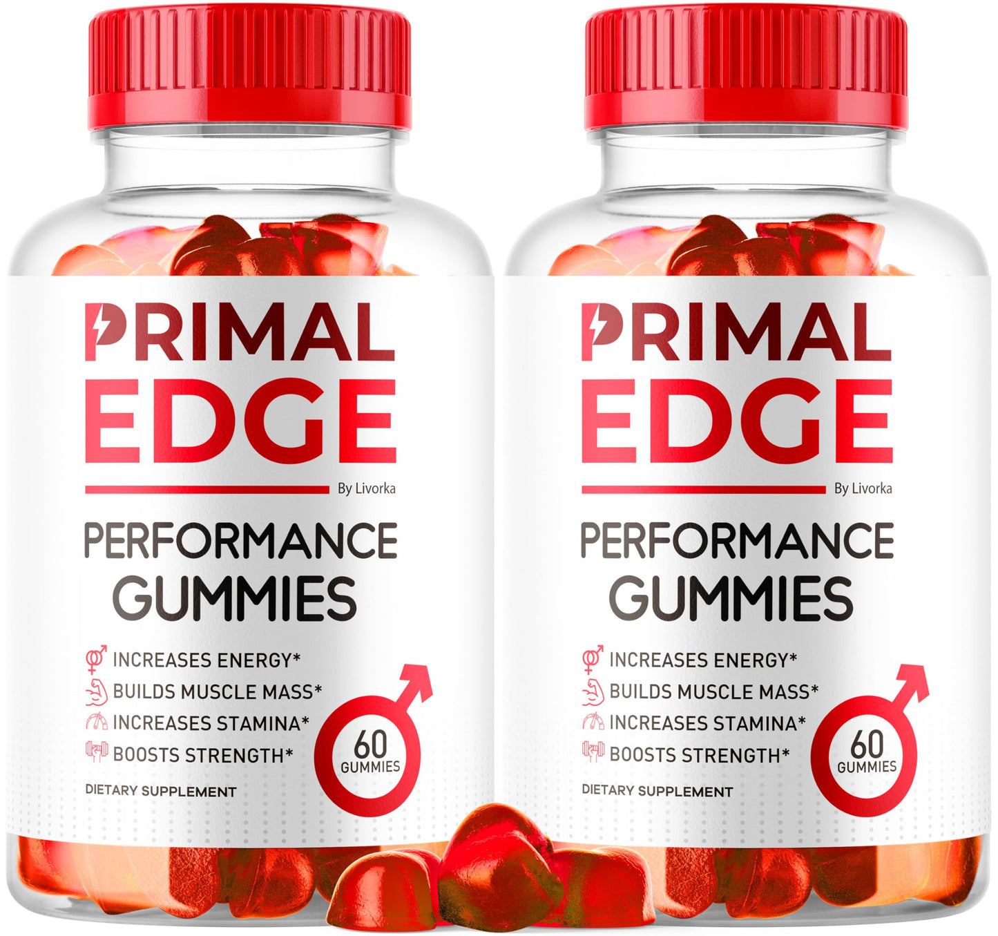 LIVORKA Primal Edge Men's Gummies, Advanced Formula, 120 Gummies (Pack of 2)
