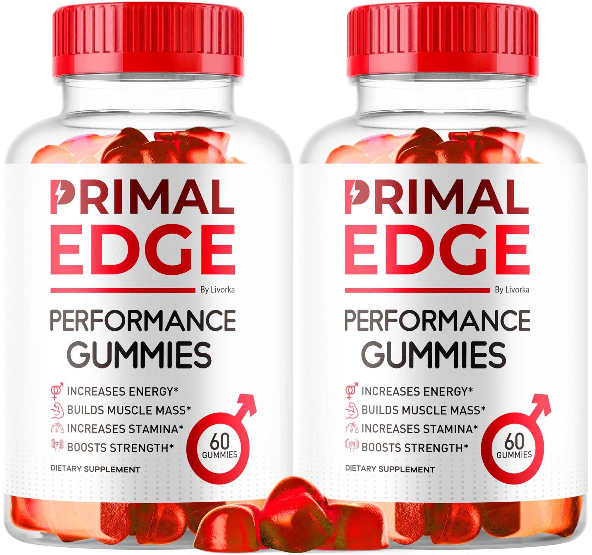 LIVORKA Primal Edge Men's Gummies, Advanced Formula, 120 Gummies (Pack of 2)