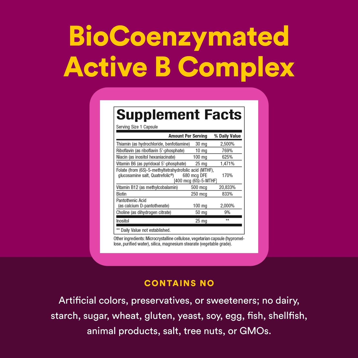 Natural Factors BioCoenzymated Active B Complex Capsules, 60 Capsules