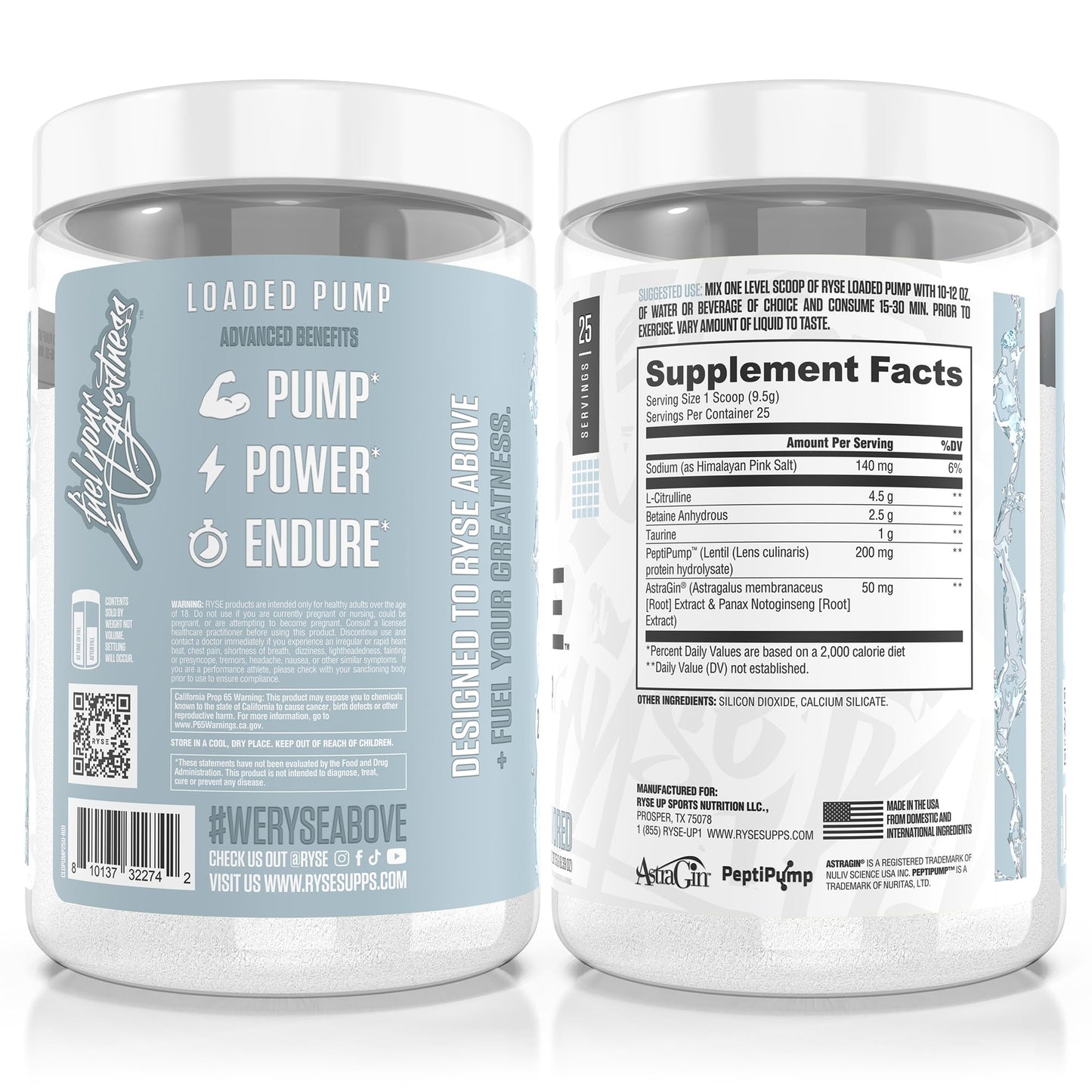 RYSE Up Supplements Loaded Pump Pre Workout Powder 11.3 Ounce Pack of 1