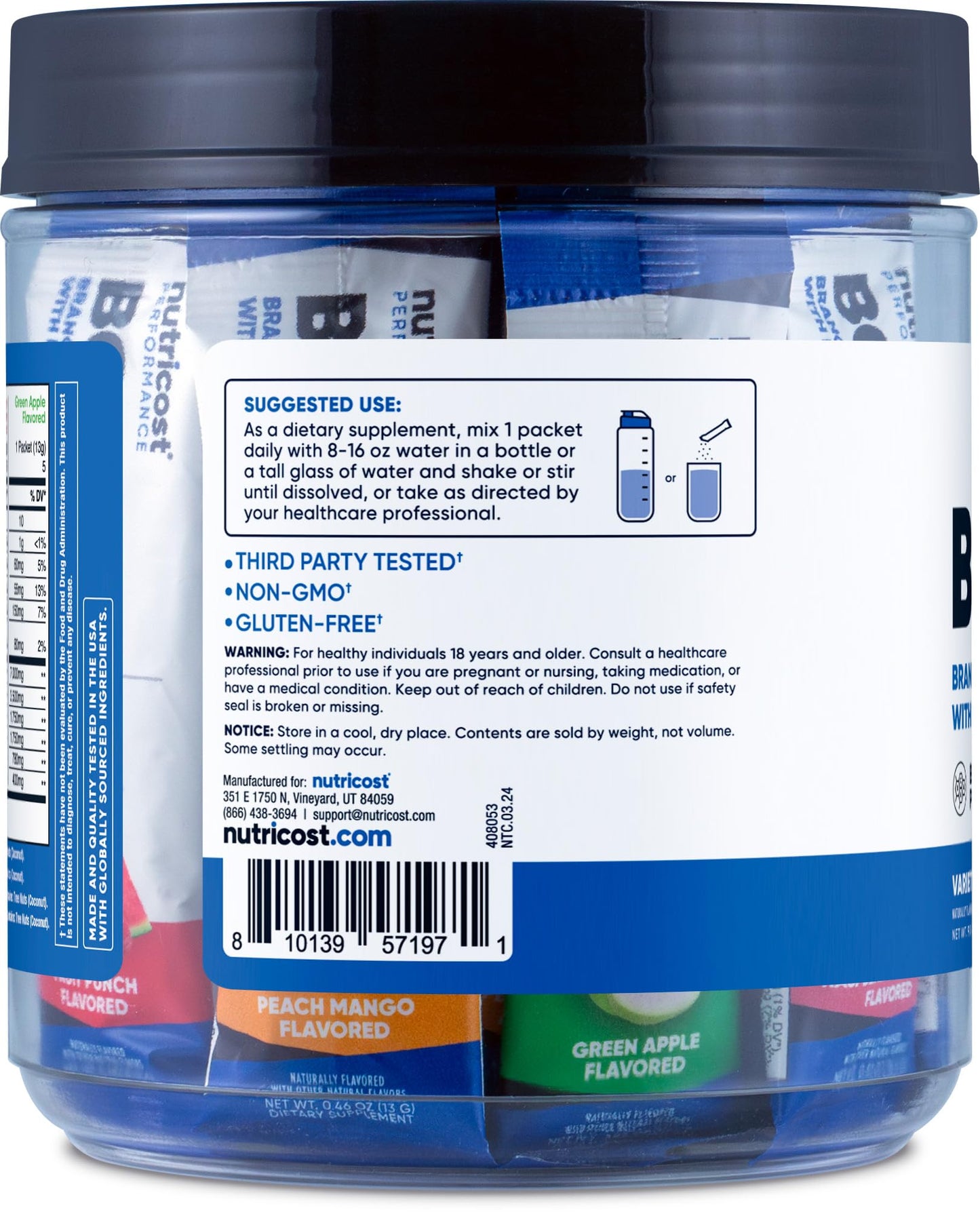 Nutricost BCAA+ Hydration Variety Pack Powder 18