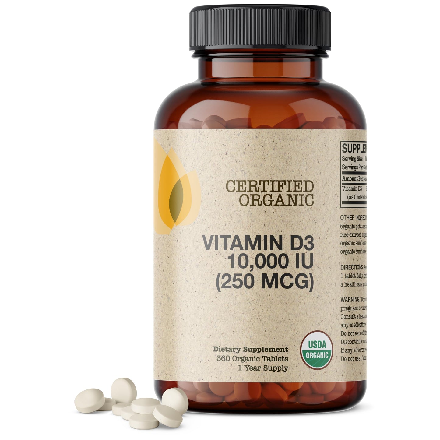 Futurebiotics Vitamin D3 10,000 IU (250 mcg) Tablet, 360 Tablets