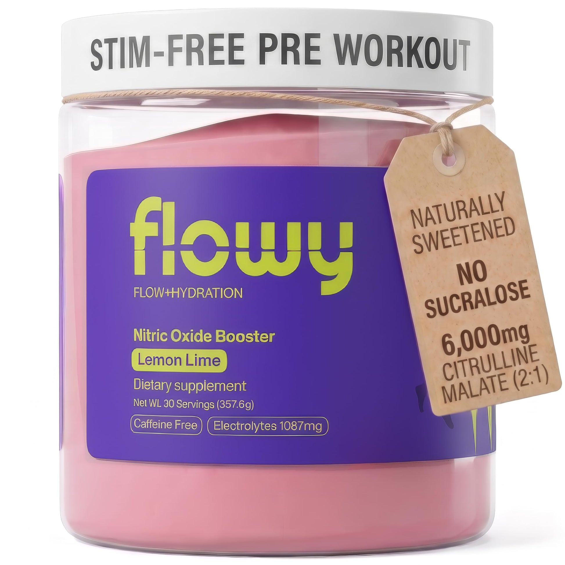 flowy Stim Free Pre Workout Powder, 12.61 oz