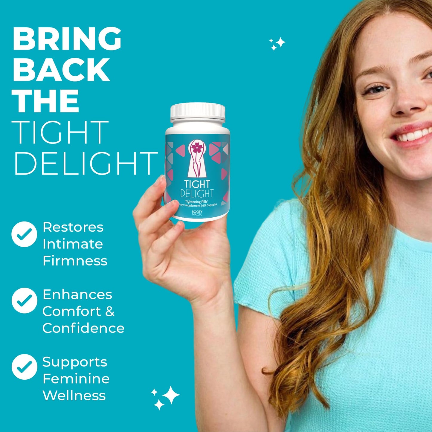 Booty Magic Tight Delight Vaginal Tightening Pills Dietary Supplement Capsule 60 Count
