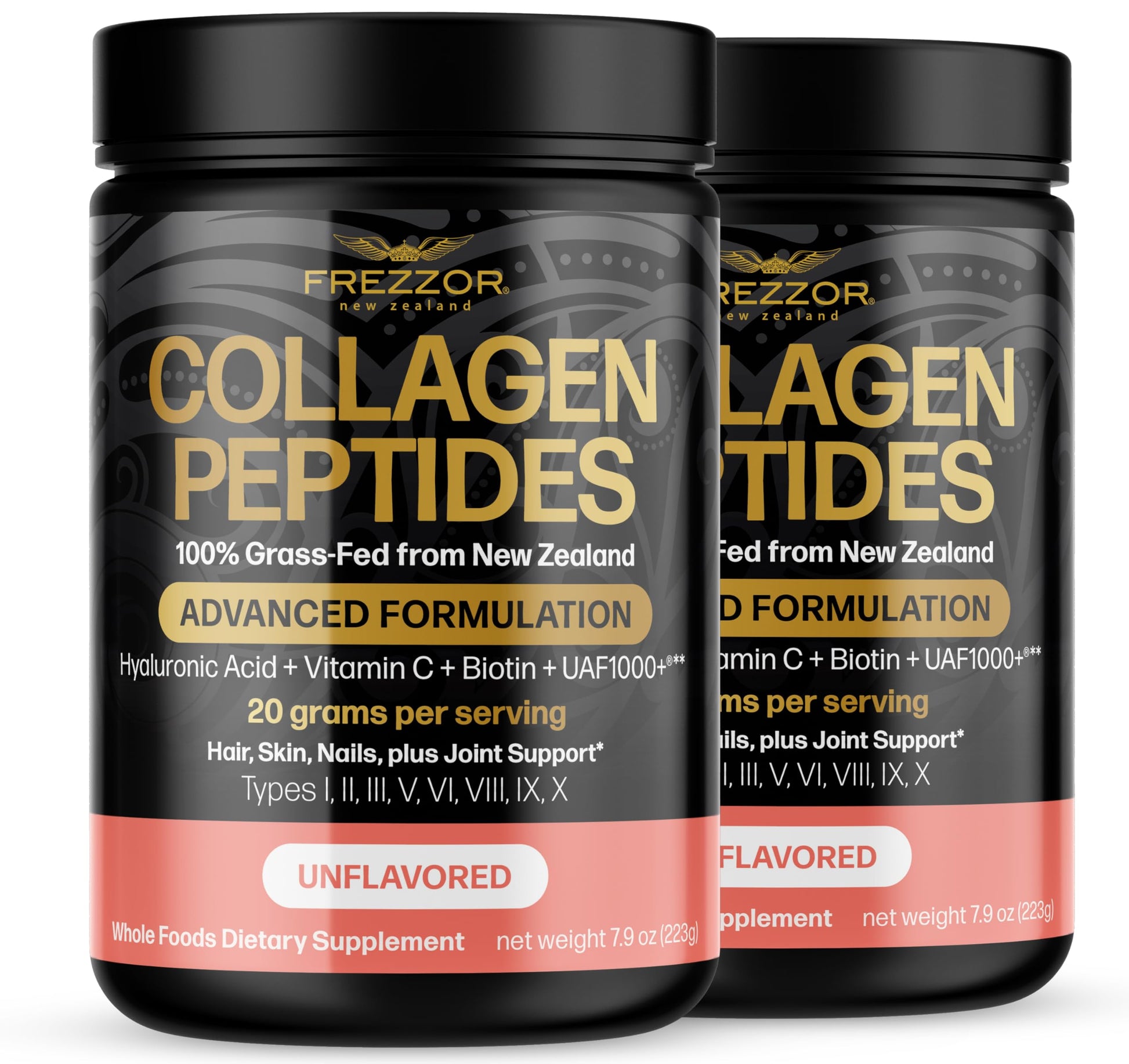 FREZZOR Collagen Peptides Powder 15.8 Ounces (Pack of 2)
