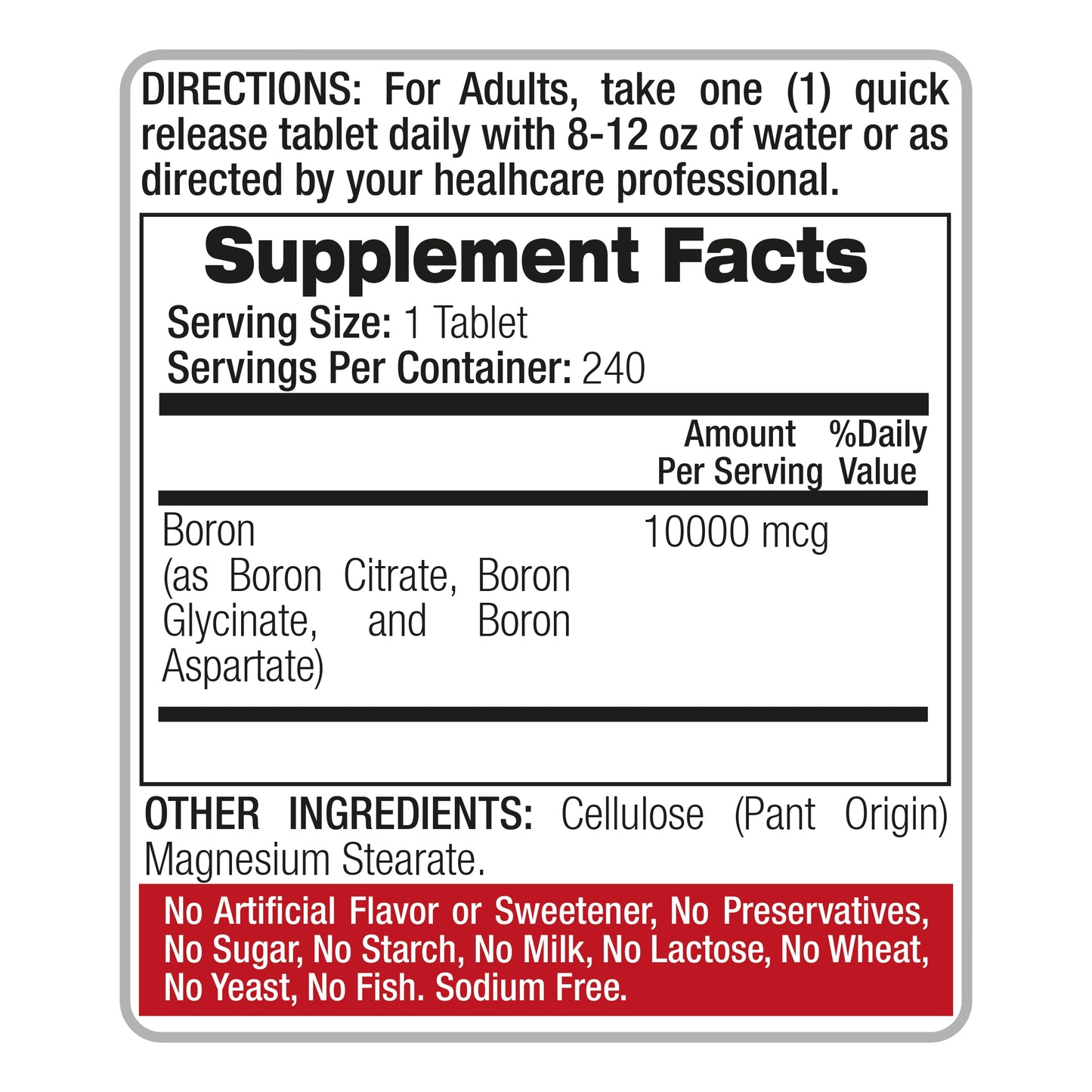 FITO MEDIC'S Boron 10 mg Tablet, 240 Tablets
