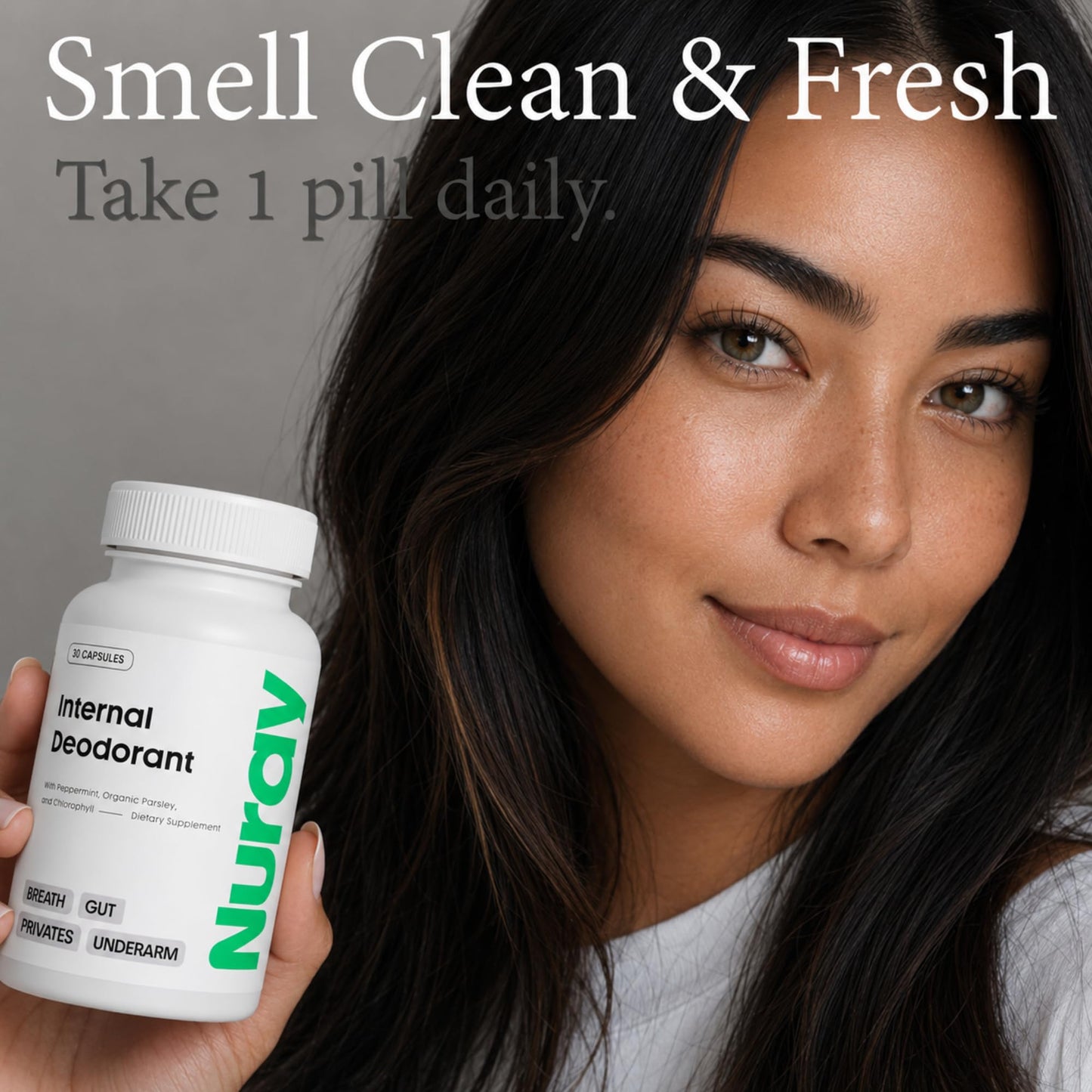 Nuray Internal Deodorant Supplement Natural Chlorophyll 30 Capsules