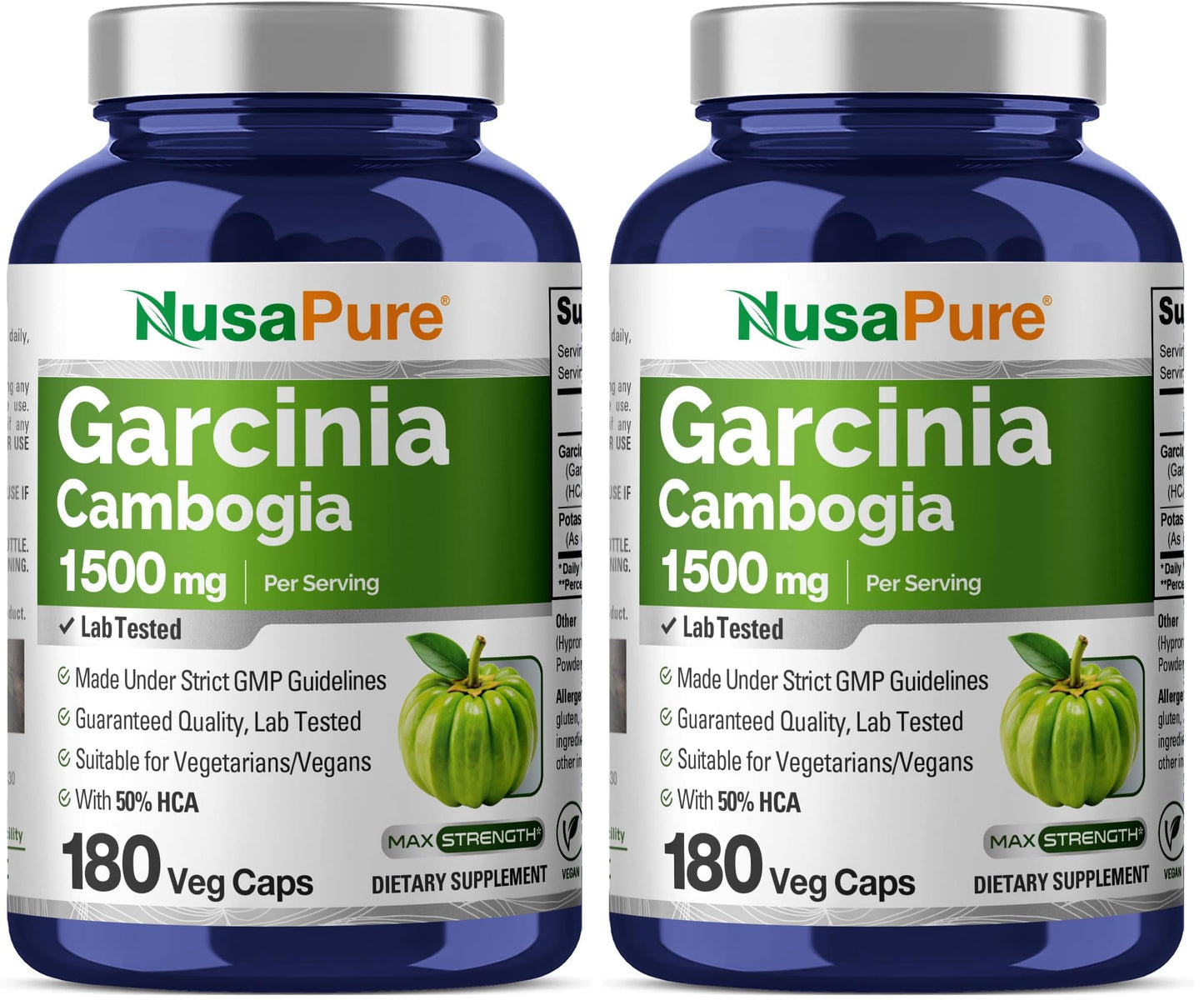 NusaPure Garcinia Cambogia 1500mg Veggie Capsules, 360 Capsules