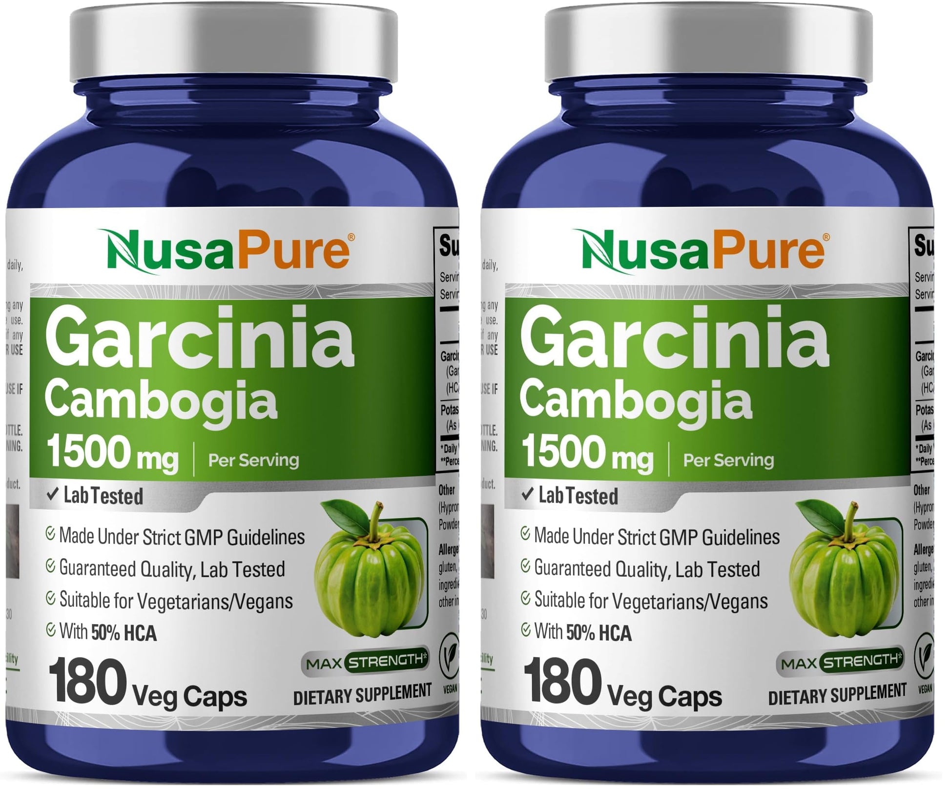 NusaPure Garcinia Cambogia 1500mg Veggie Capsules, 360 Capsules