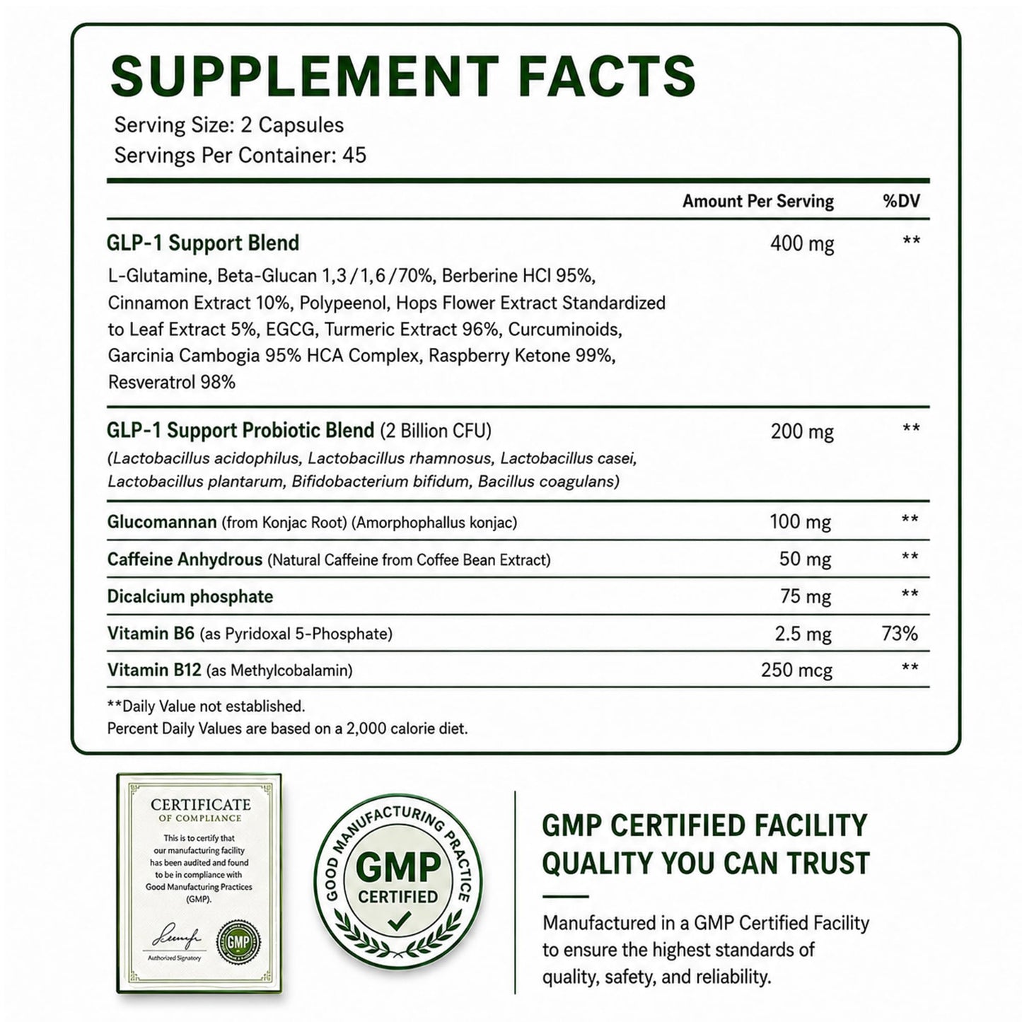 DVO GLP-1 Support Supplement for Women & Men – Probiotics, Prebiotics, Berberine & Chromium – Appetite, Gut & Metabolic Support – 90 Vegan Capsules