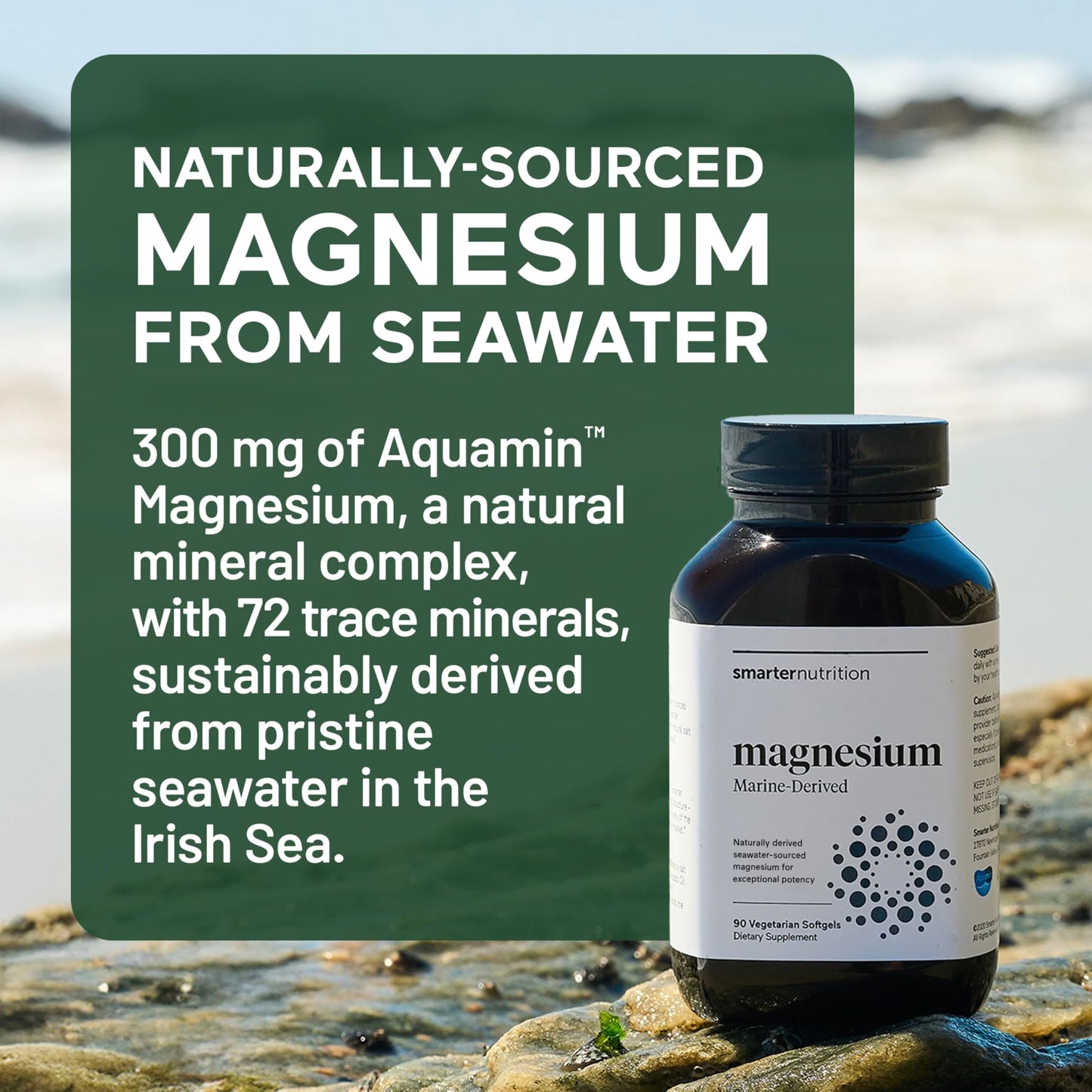 SMARTERNUTRITION Marine Magnesium Supplement 300mg Softgels 270