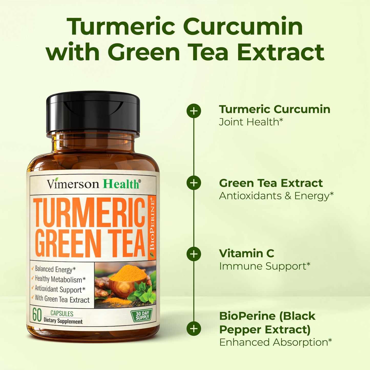 Vimerson Health Turmeric Curcumin Capsules, 120 Count