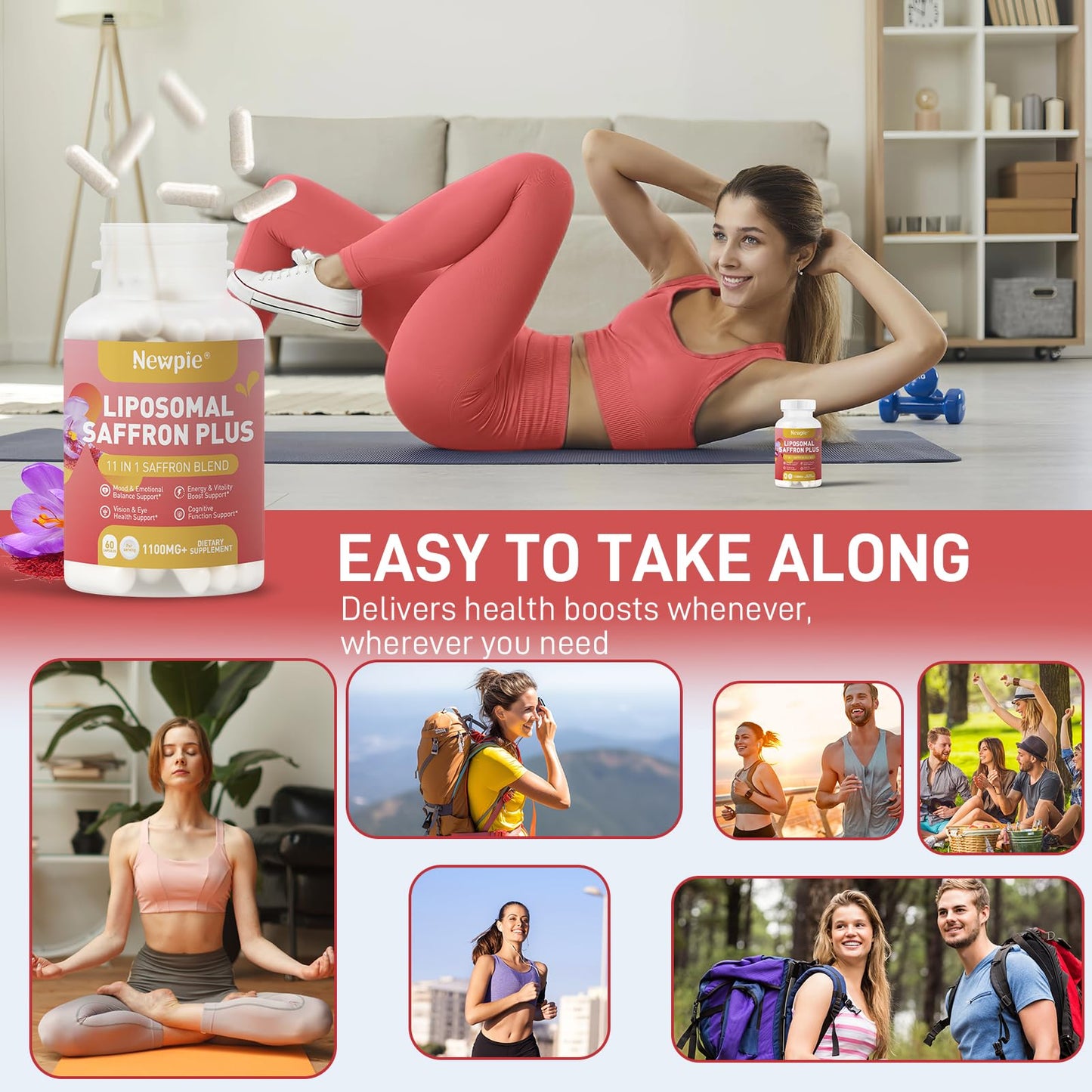 Newpie Saffron Extract Capsules, 60 Count