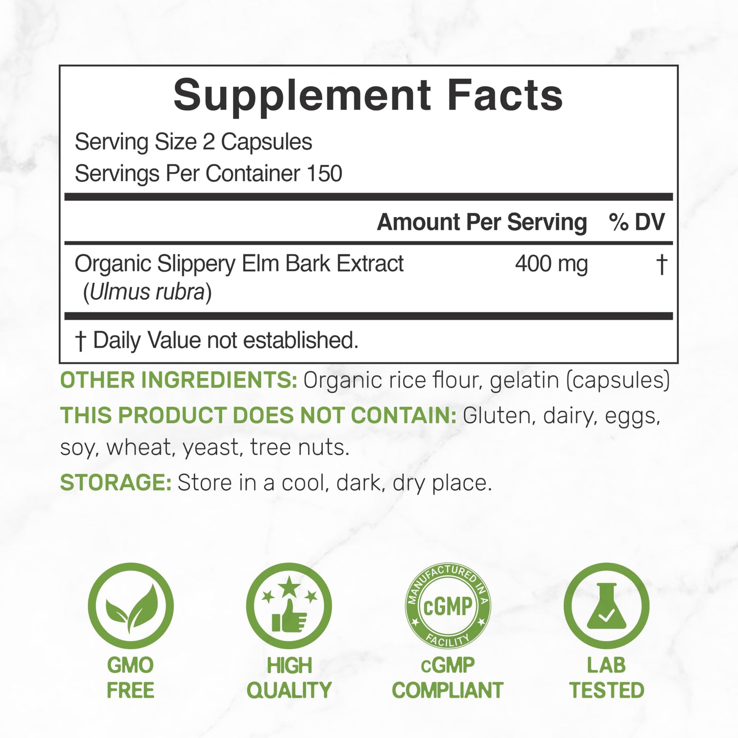 DEAL SUPPLEMENT Slippery Elm Capsules, 300 Capsules