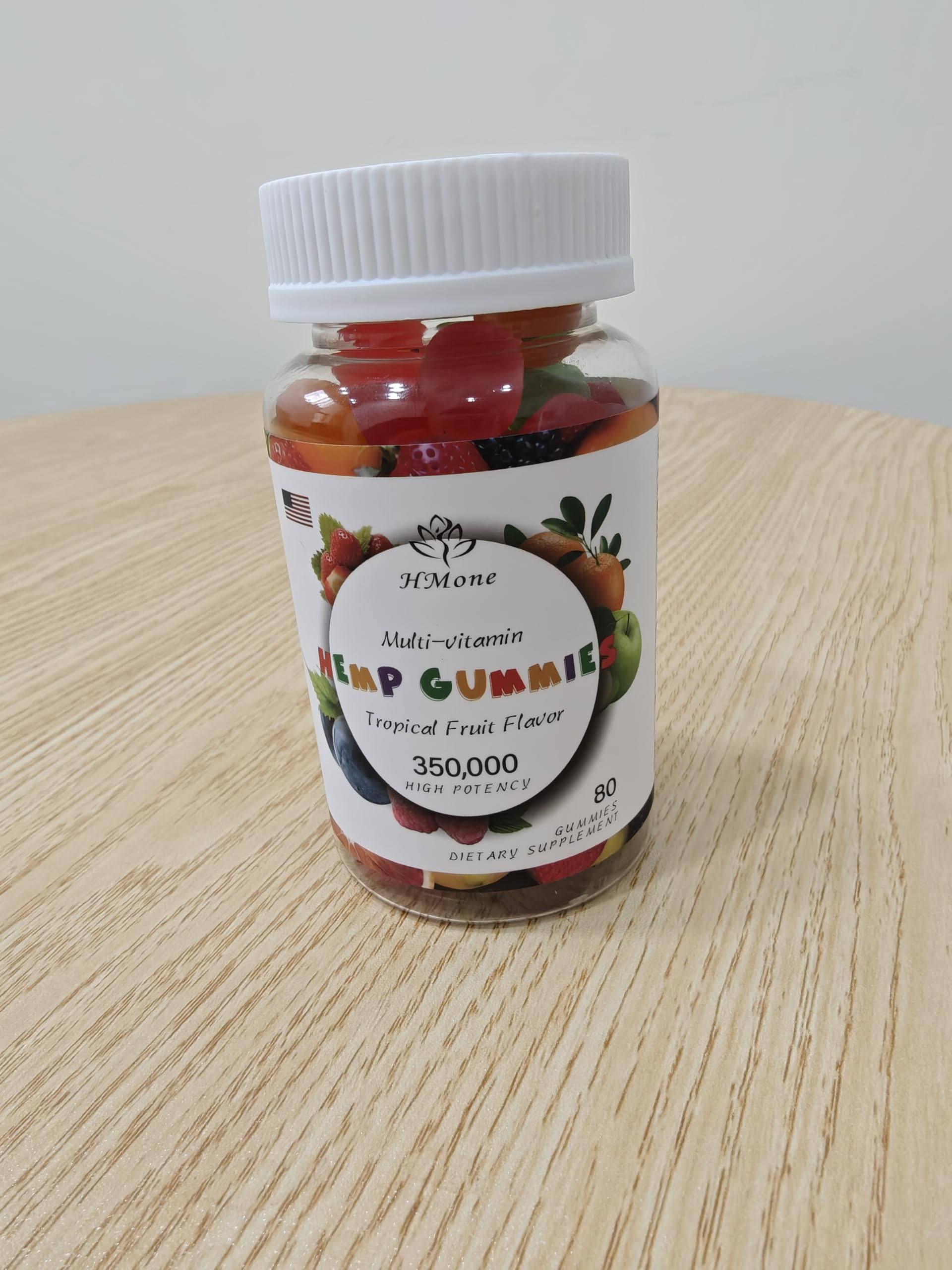 HMone Organic Gummies with Omega-3-6-9, Fruit Flavor, Low Sugar, 320 Gummies