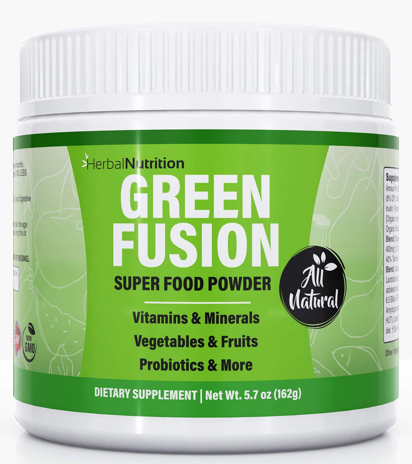 Herbal Nutrition Green Fusion Greens Powder Superfood 5.7 Ounce