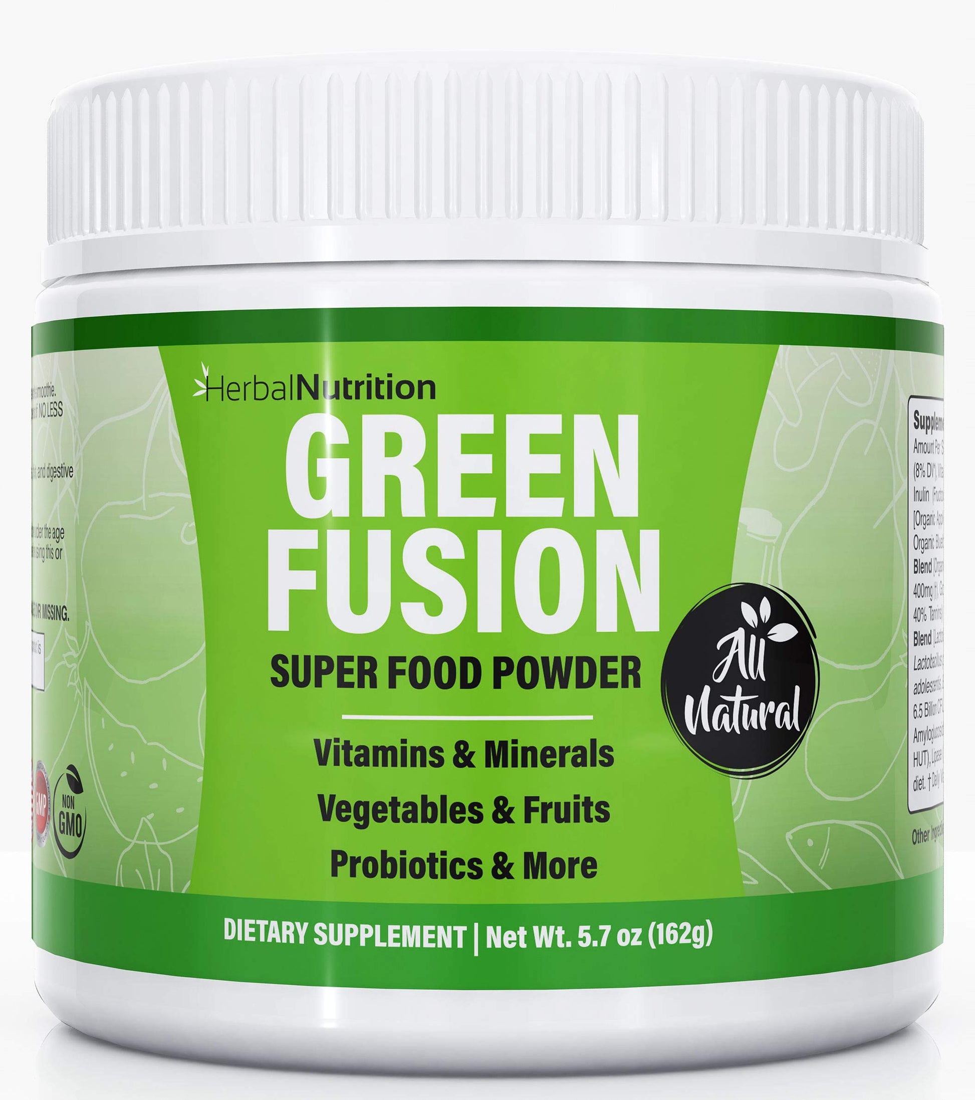 Herbal Nutrition Green Fusion Greens Powder Superfood 5.7 Ounce