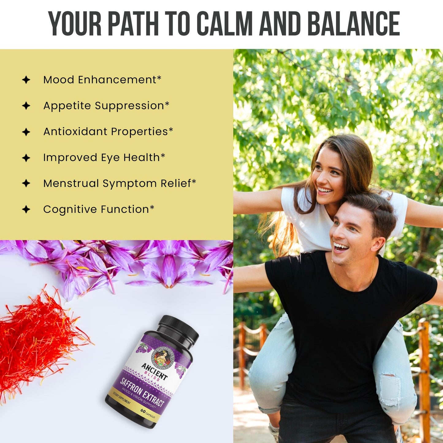 Ancient Bliss Saffron Extract Capsules 60 Capsules