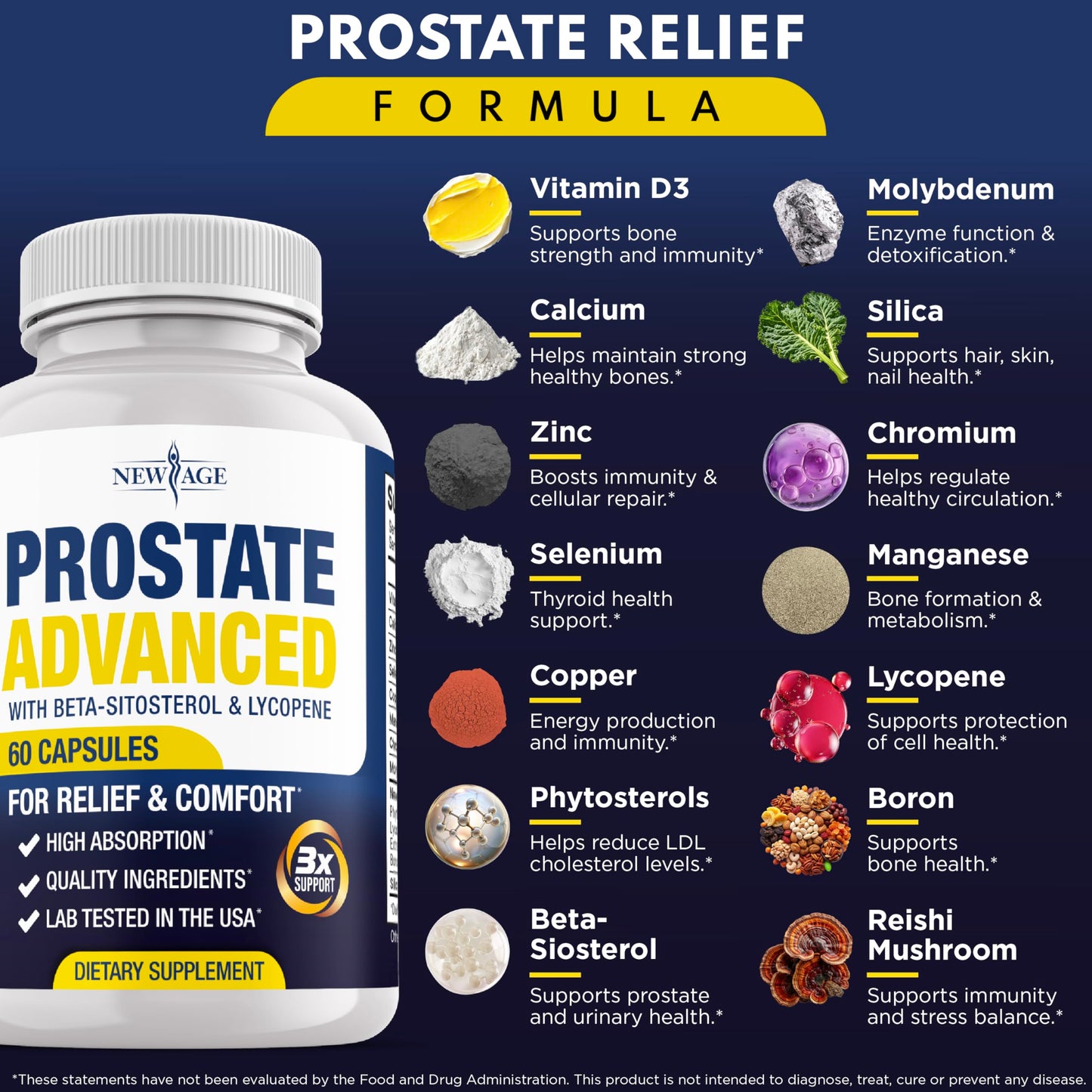 NEW AGE Prostate Advanced Prostate Supplement for Men 180 Capsules