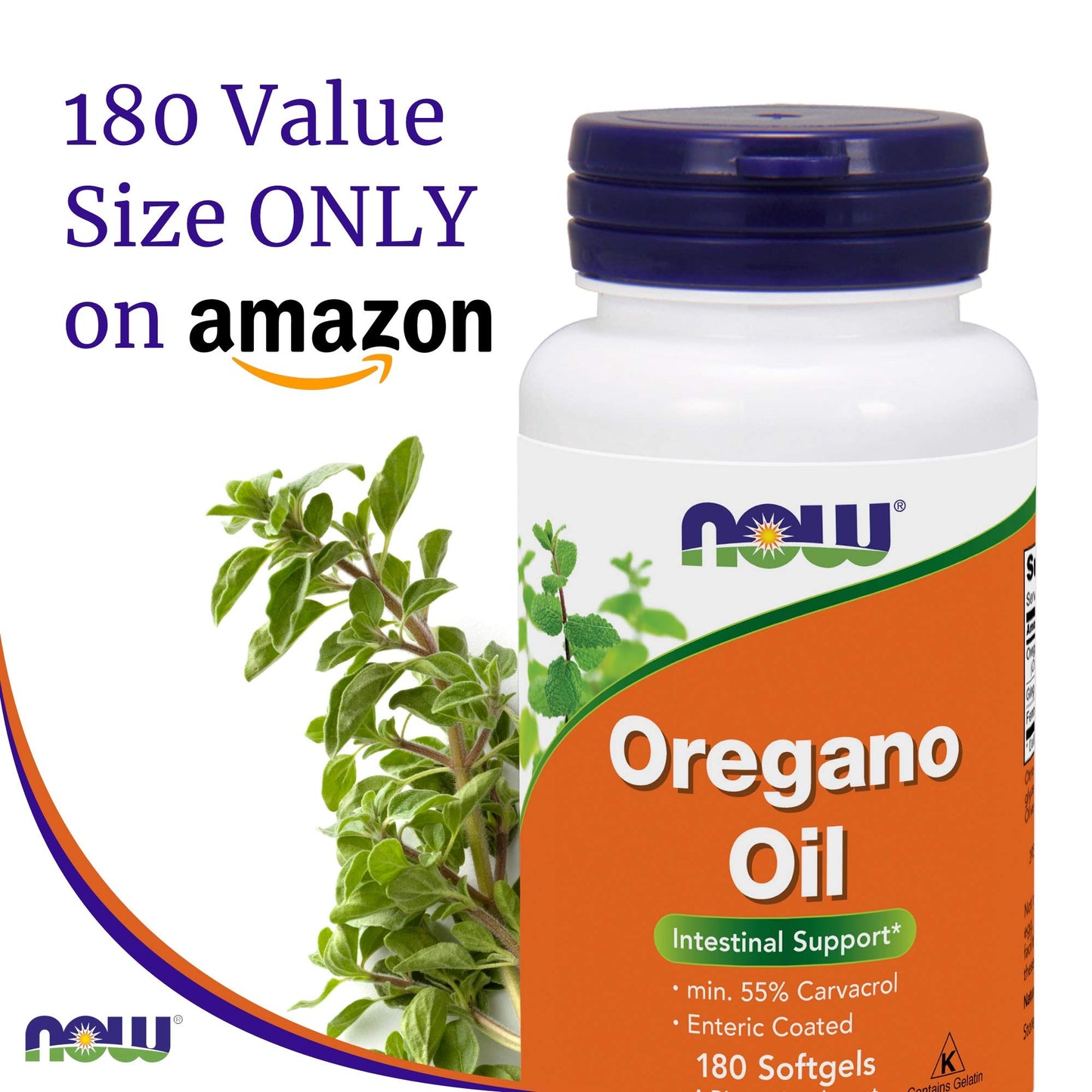 NOW Foods Oregano Oil Softgels 180 Count