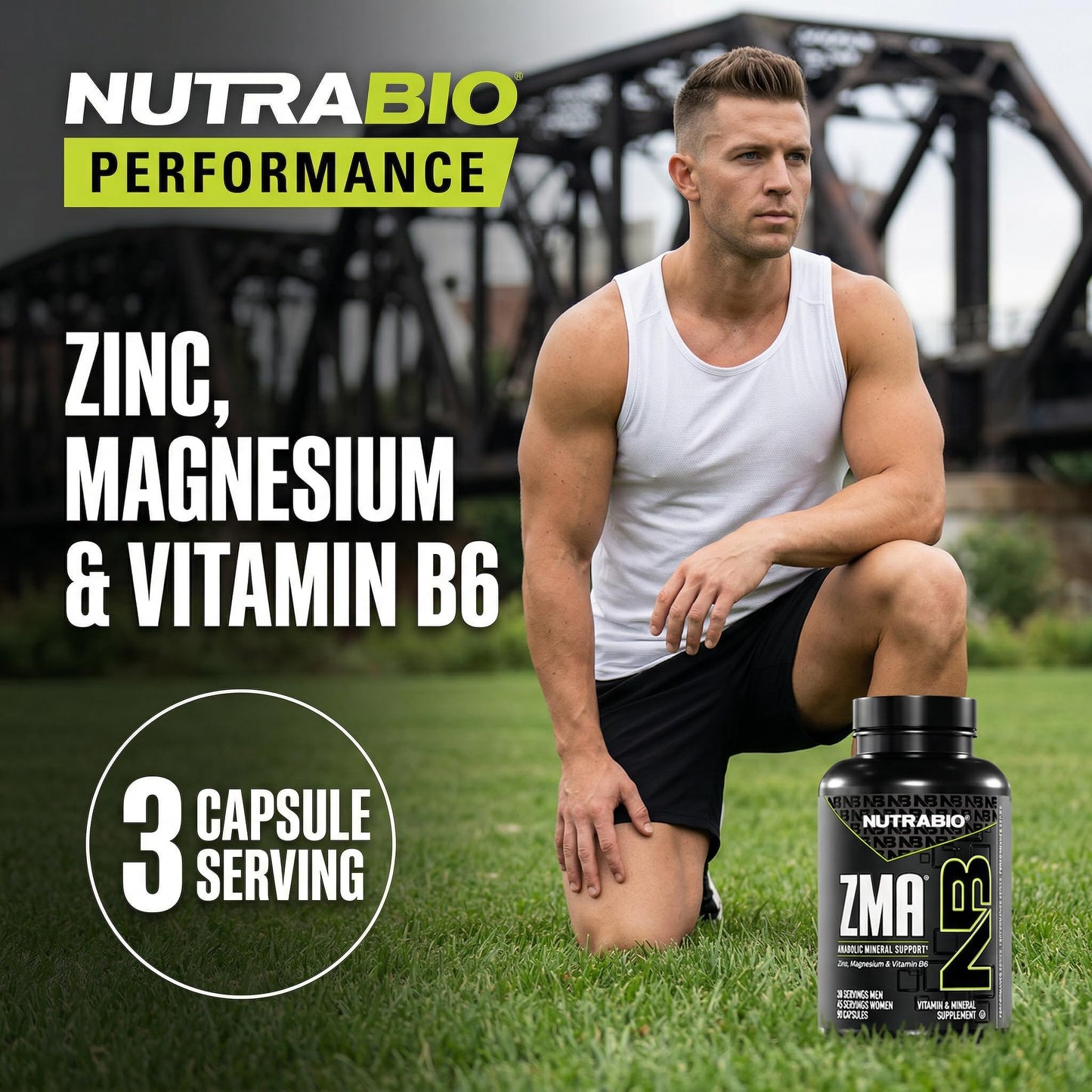 NutraBio ZMA Capsules, 90 Count