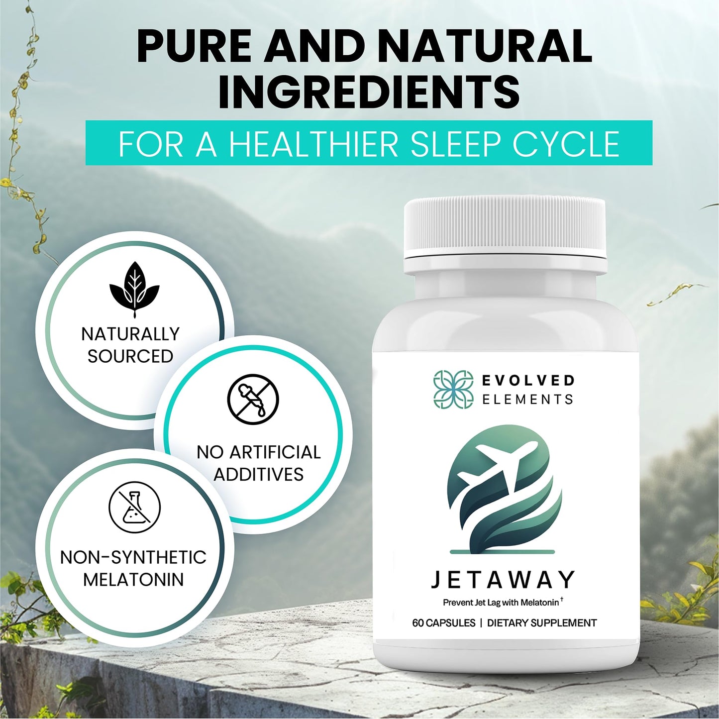 Evolved Elements JetAway Sleep Support Capsule, 60 Capsules