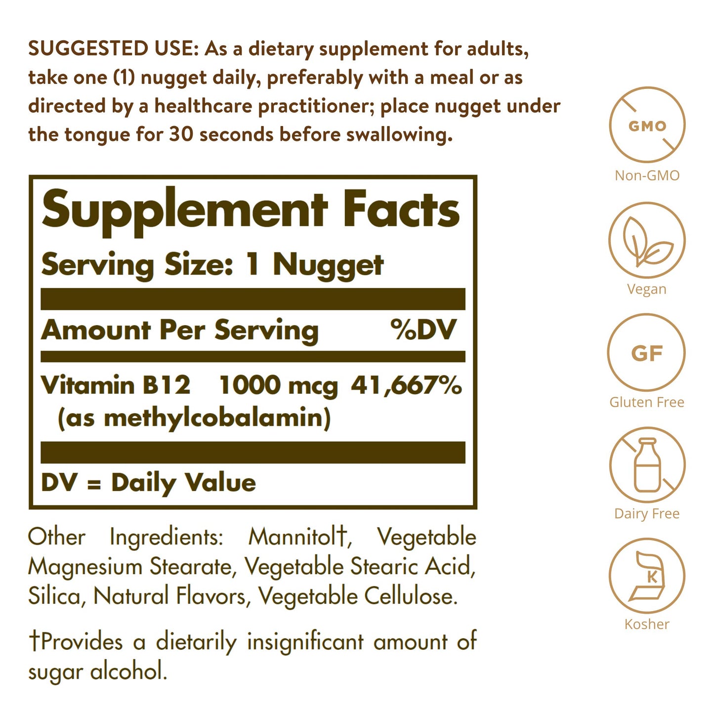 Solgar Methylcobalamin 1000 mcg Tablets, 60 Count